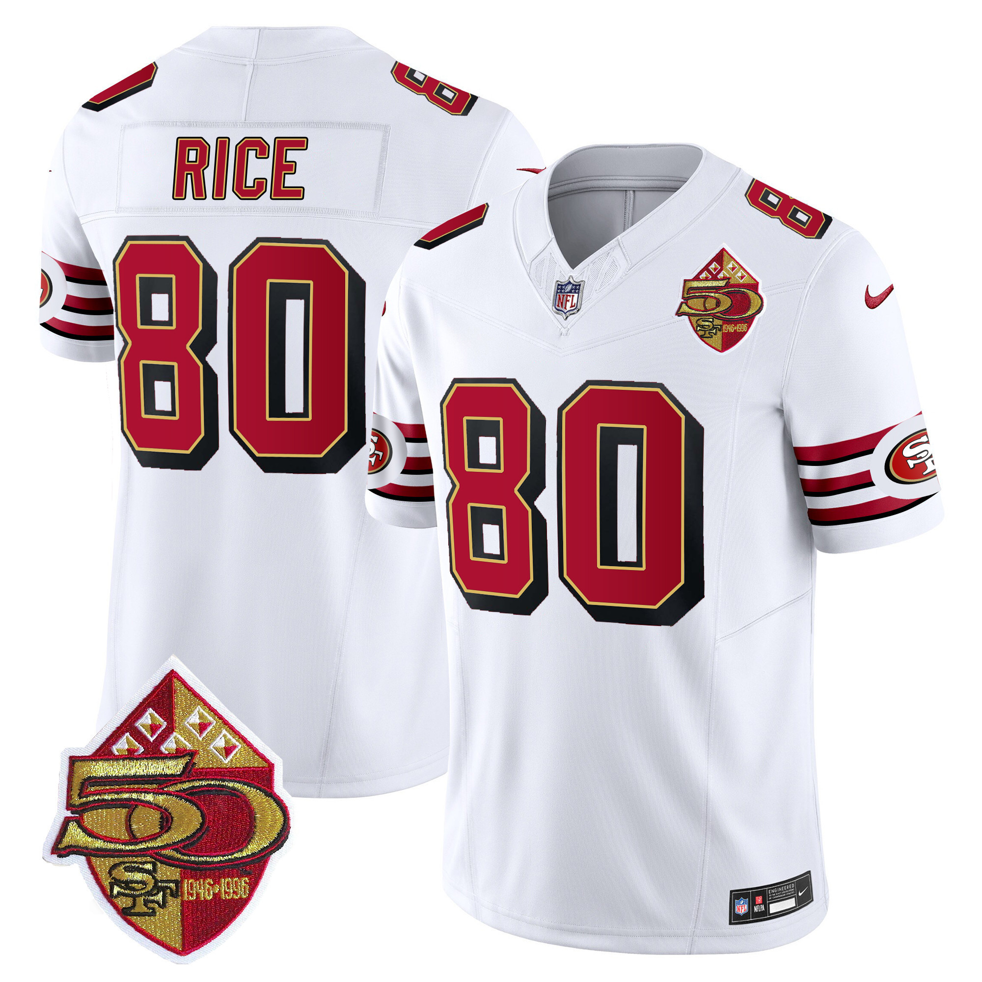 Men's Jerry Rice San Francisco 49ers 1996 Throwback Vapor Limited White Jersey - All Stitched