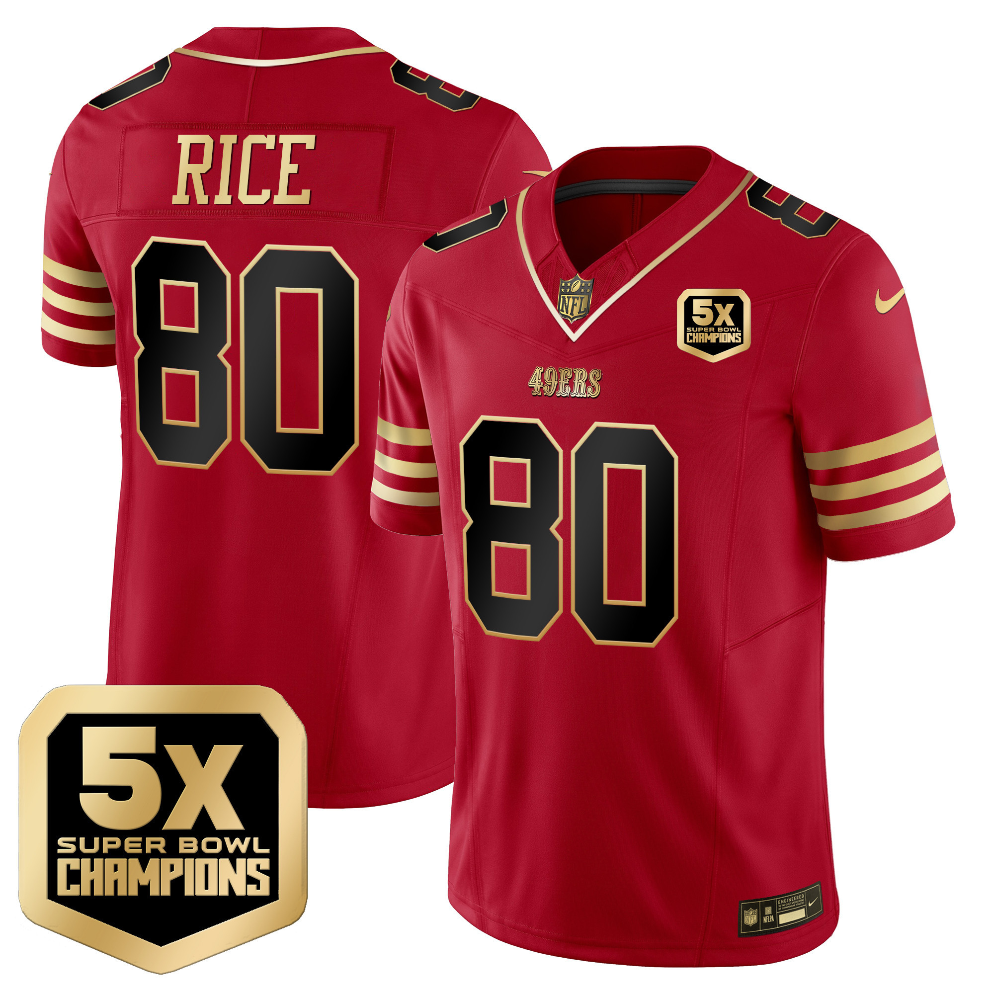 Men's Jerry Rice San Francisco 49ers 5x Super Bowl Champions Vapor Limited Black Scarlet Jersey - All Stitched