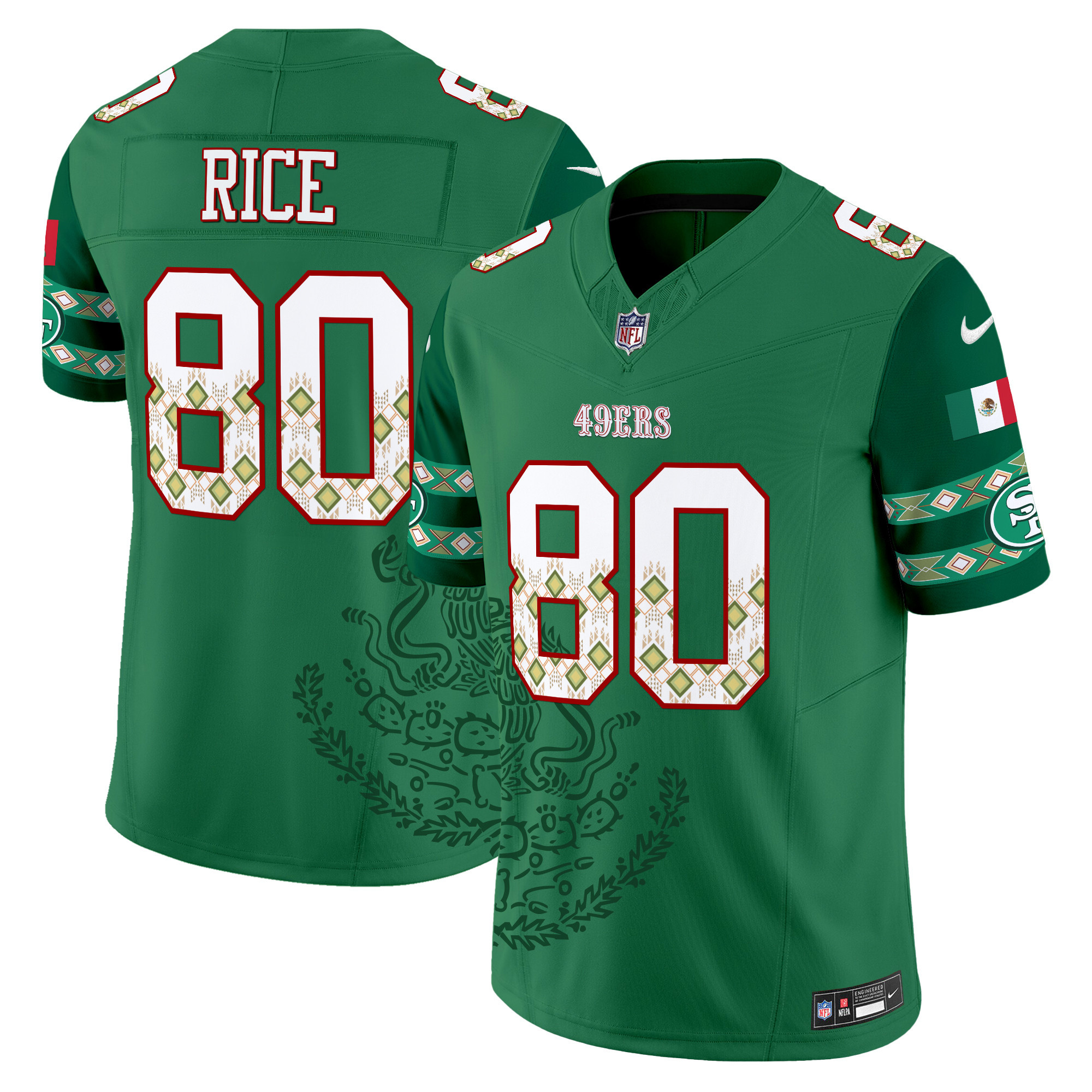 Men's Jerry Rice San Francisco 49ers Mexico Vapor Limited Green Jersey - Printed