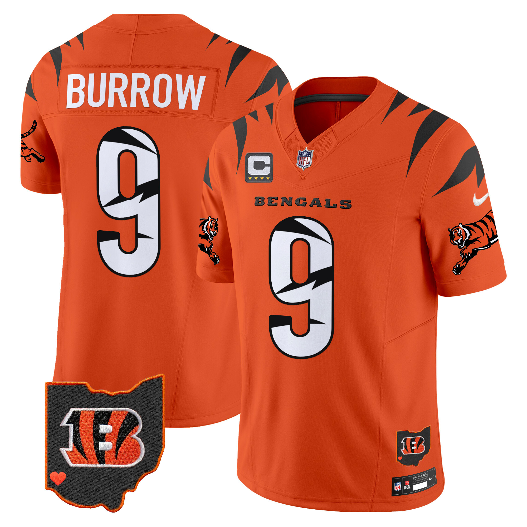 Men's Joe Burrow Cincinnati Bengals Special Vapor Limited Orange Jersey - All Stitched