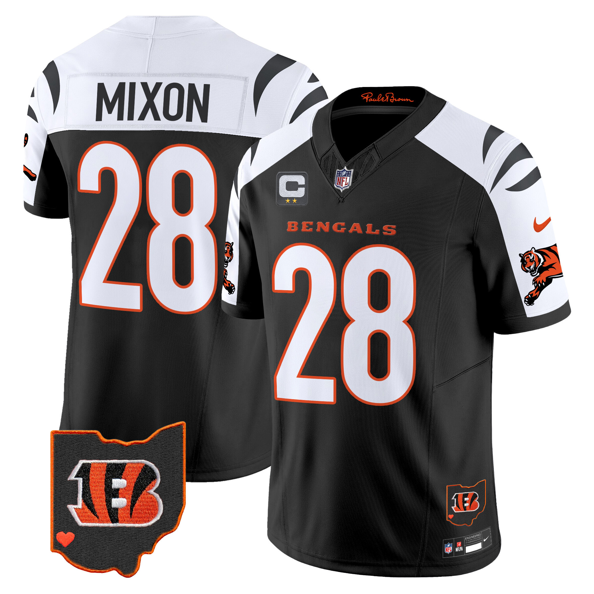 Men's Joe Mixon Cincinnati Bengals 2024 Vapor Limited Alternate Jersey - All Stitched