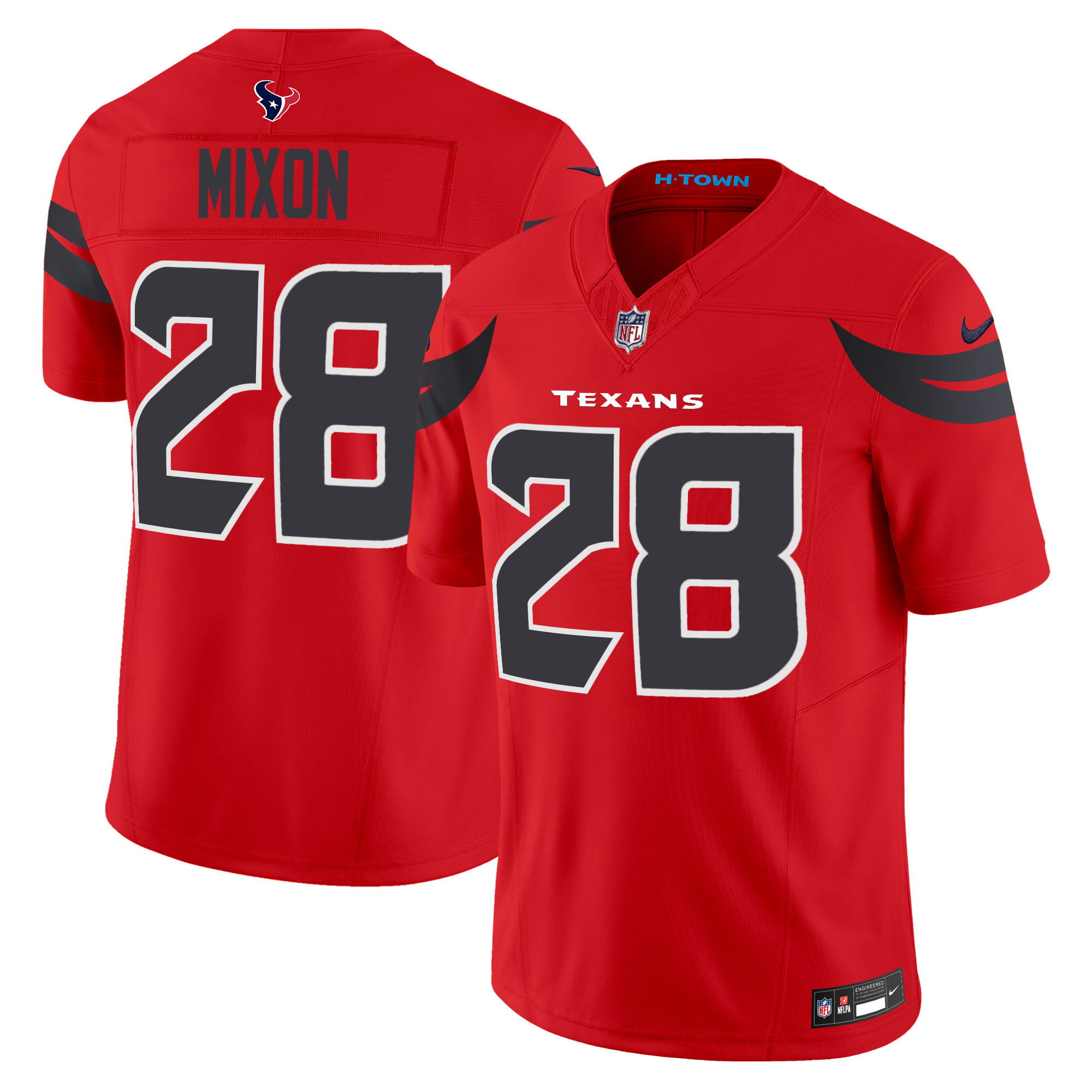 Men's Joe Mixon Houston Texans 2024 Vapor Limited Blue Red Jersey - All Stitched
