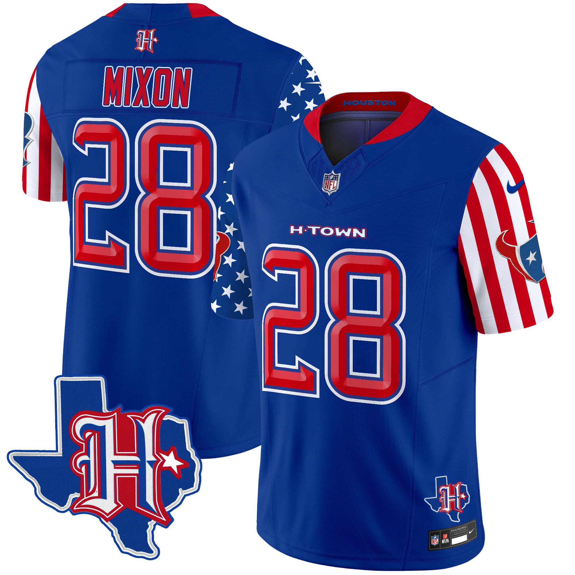 Men's Joe Mixon Houston Texans American Style Vapor Limited Royal Jersey - All Stitched