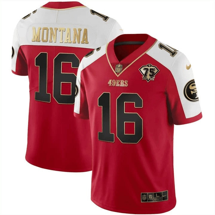 Men's Joe Montana San Francisco 49ers Vapor Gold Alternate Jersey Collection - All Stitched
