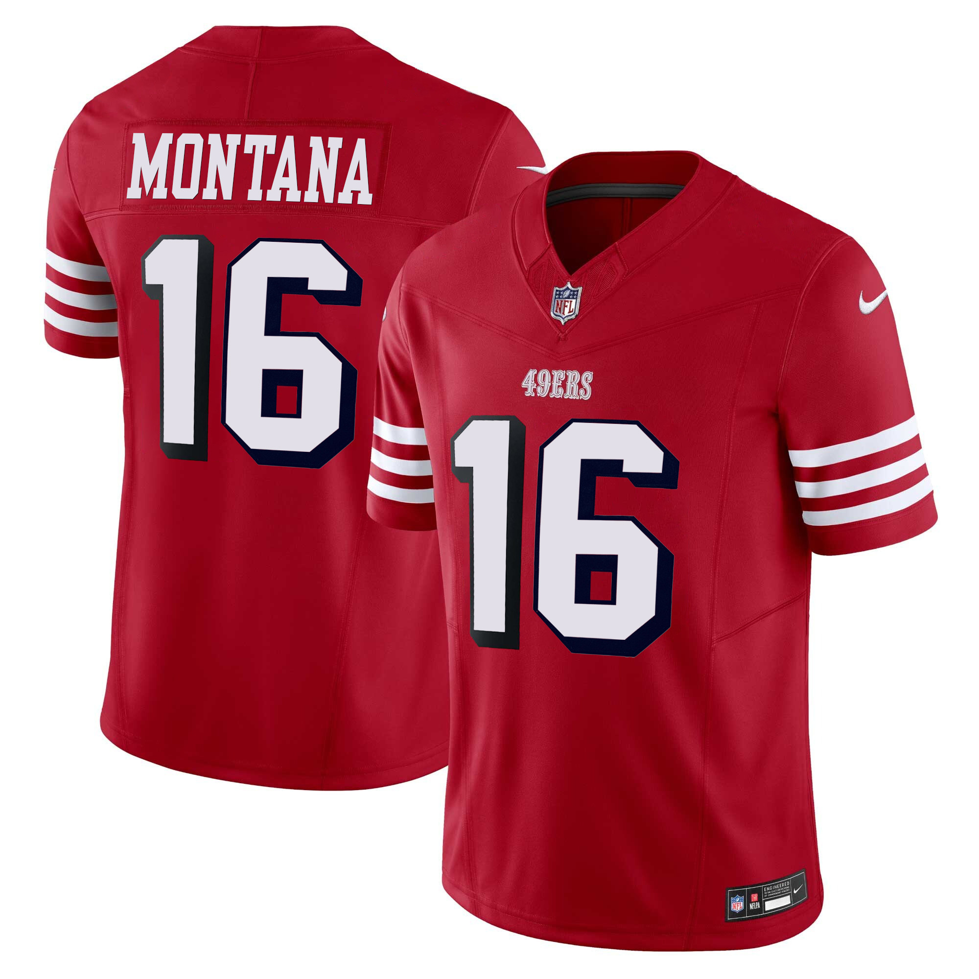 Men's Joe Montana San Francisco 49ers Vapor Limited Red Jersey V2 - All Stitched