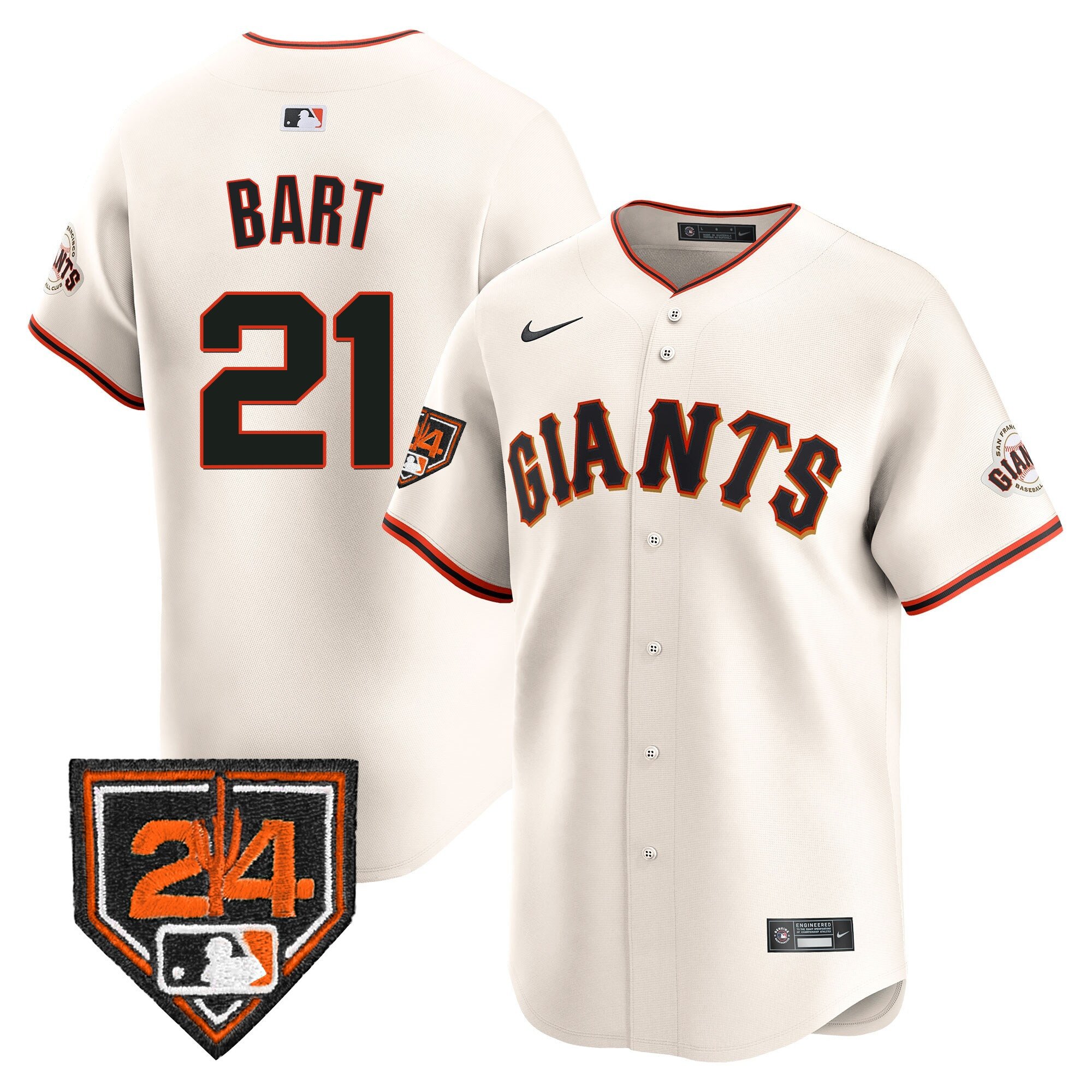 Men's Joey Bart San Francisco Giants 2024 Spring Training Vapor Premier Limited Cream Jersey - All Stitched