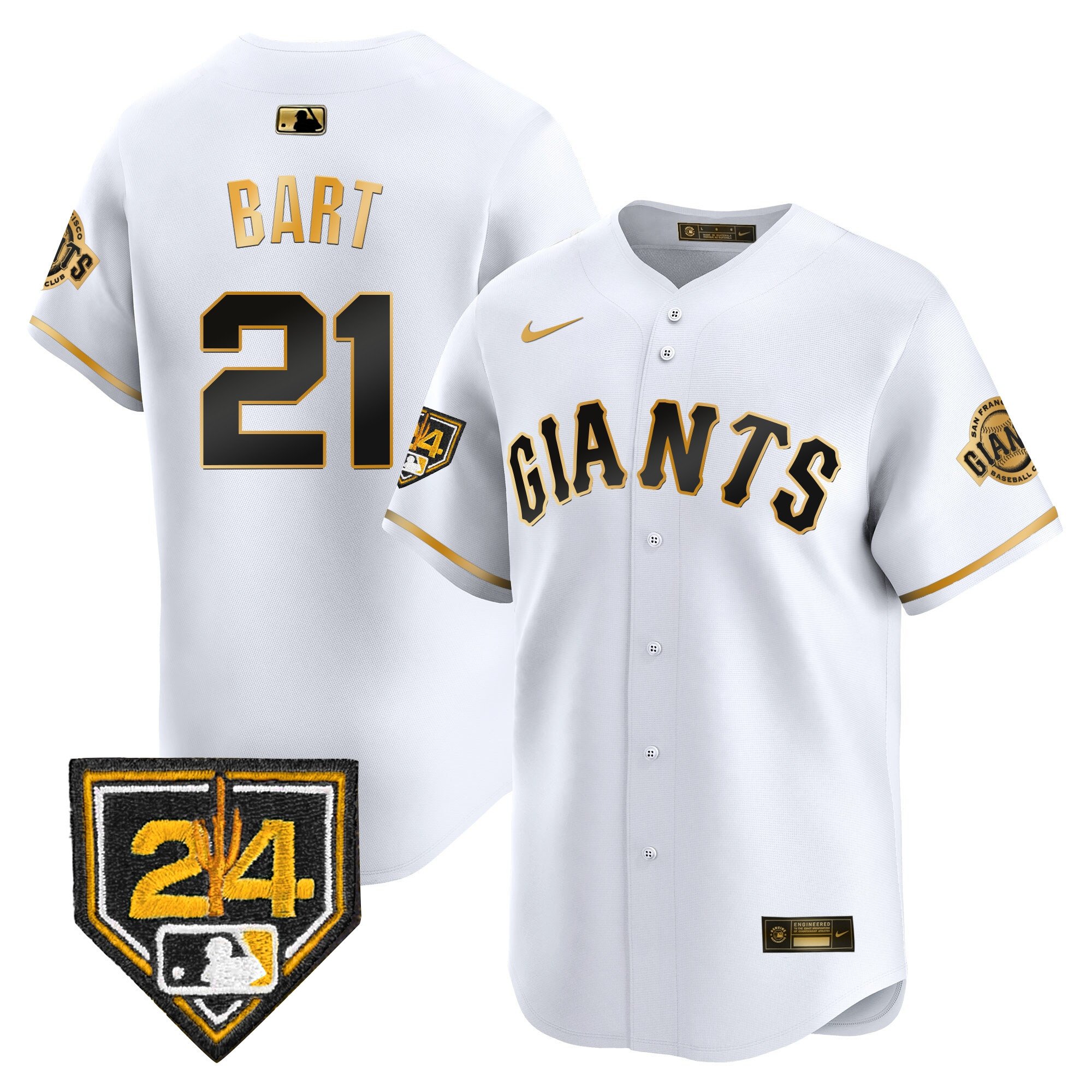 Men's Joey Bart San Francisco Giants 2024 Spring Training Vapor Premier Limited White Gold Jersey - All Stitched