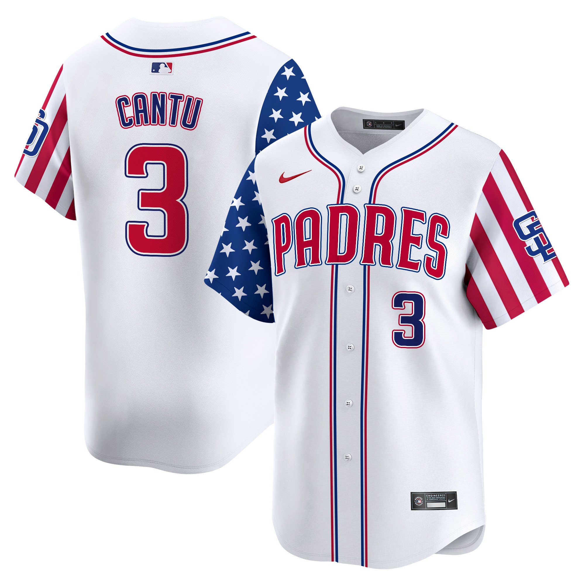Men's Jorge Cantu San Diego Padres 2024 Independence Day Vapor Premier Limited White Jersey - All Stitched
