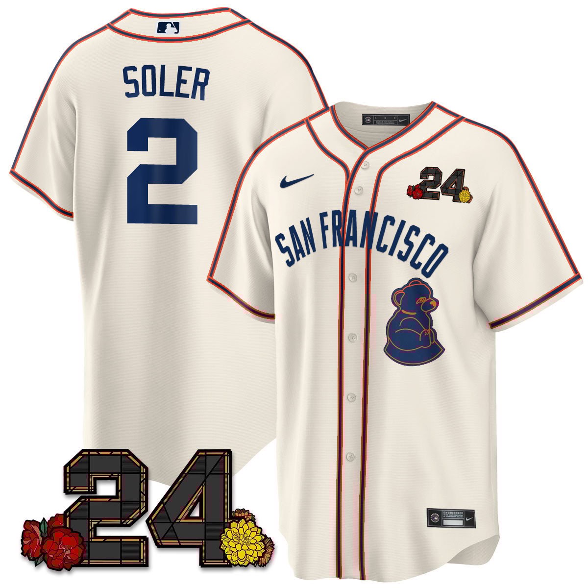 Men's Jorge Soler San Francisco Giants 2024 Willie Mays Patch Vapor Premier Limited Cream Jersey V2 - All Stitched