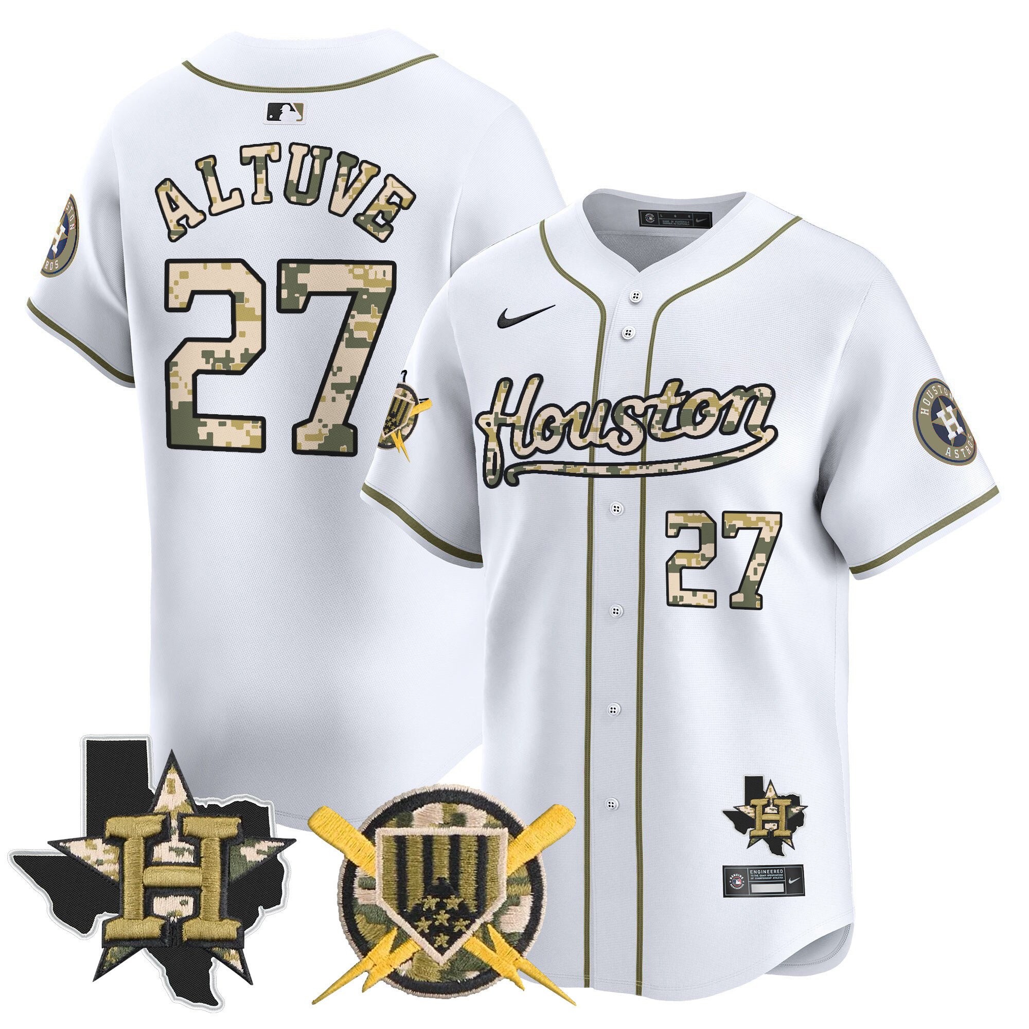 Men's JosÃˆ Altuve Houston Astros Armed Forces Day Vapor Premier Limited Home Jersey - All Stitched