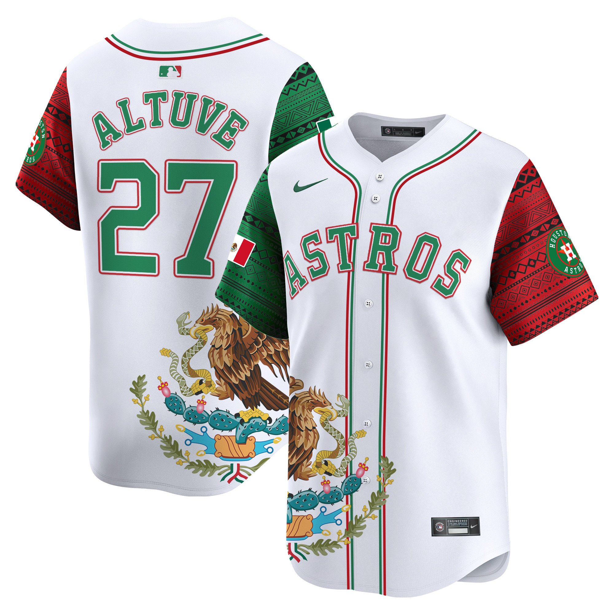 Men's JosÃˆ Altuve Houston Astros Aztec Mexico Vapor Premier Limited White Jersey - Printed