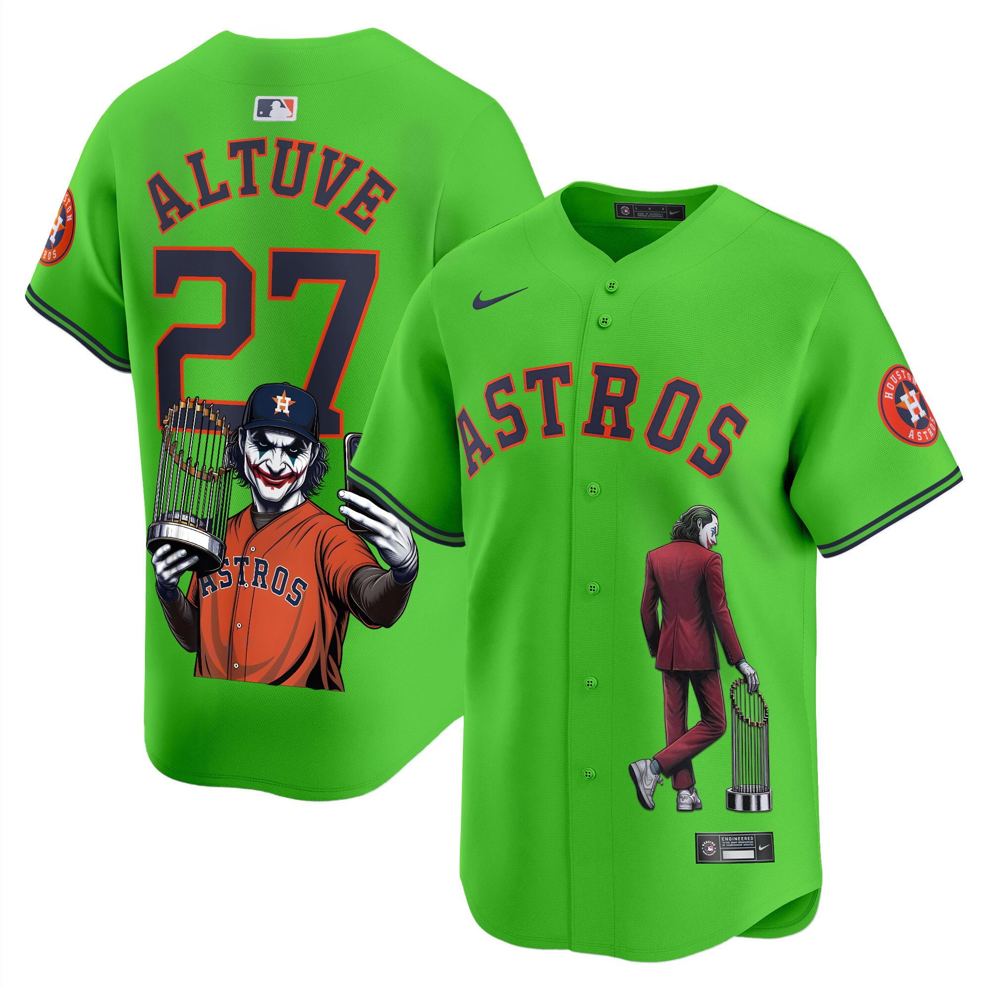 Men's JosÃˆ Altuve Houston Astros Joker Vapor Premier Limited Green Jersey - Printed
