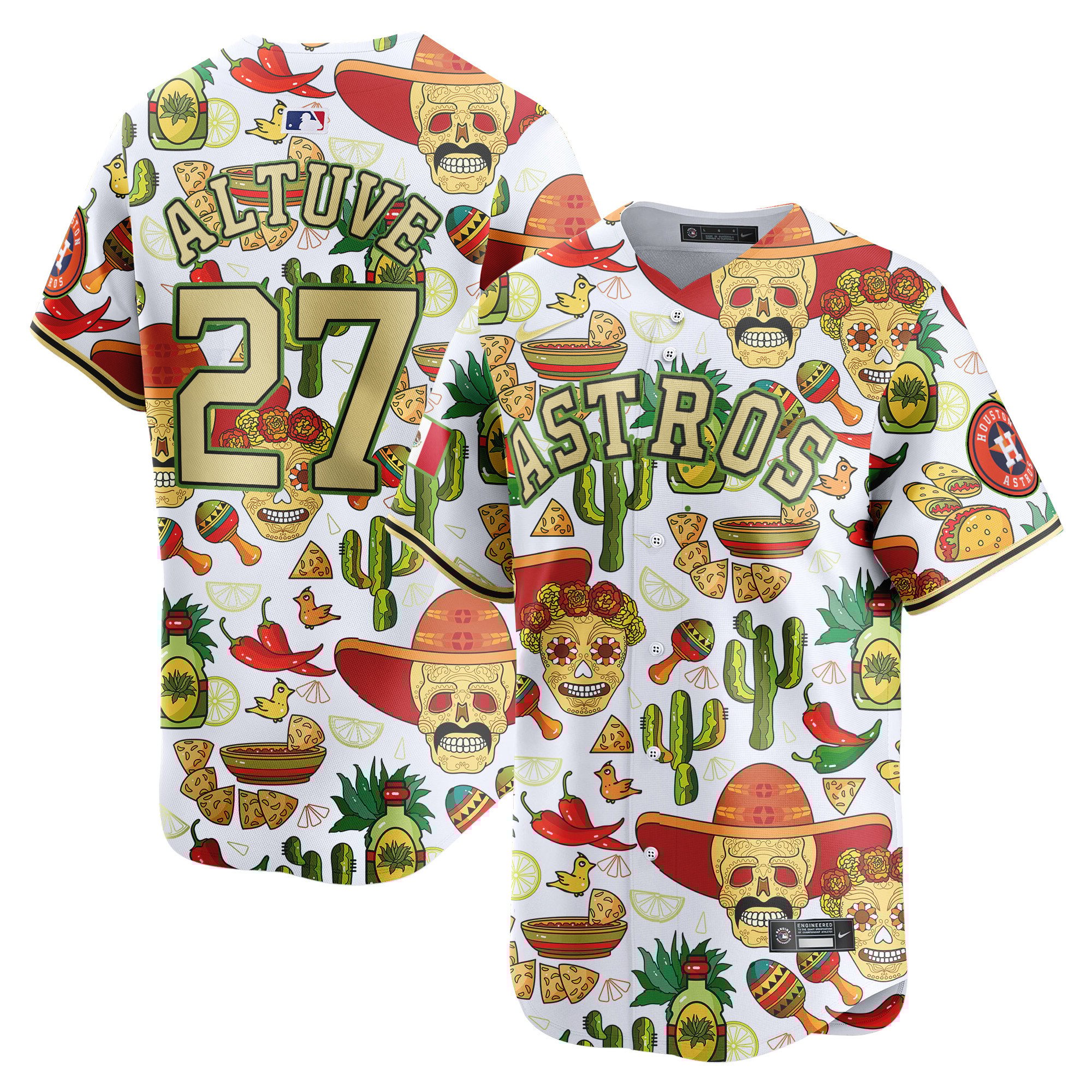 Men's JosÃˆ Altuve Houston Astros Mexico Cinco De Mayo Vapor Premier Limited White Jersey - Printed