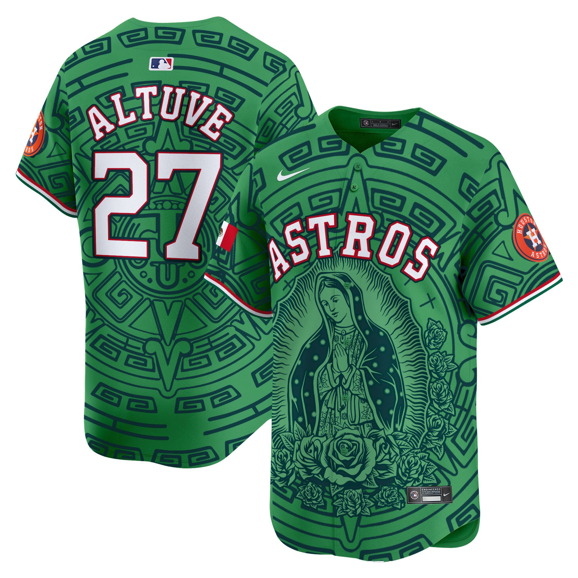 Men's JosÃˆ Altuve Houston Astros Mexico Guadalupe Vapor Premier Limited Green Jersey - Printed
