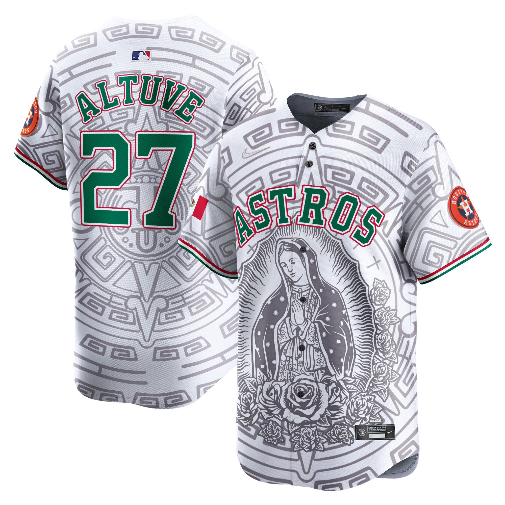 Men's JosÃˆ Altuve Houston Astros Mexico Guadalupe Vapor Premier Limited White Jersey - Printed