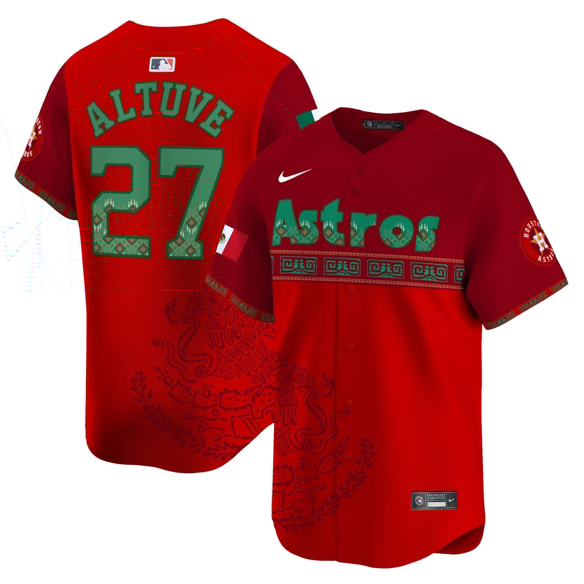 Men's JosÃˆ Altuve Houston Astros Mexico Vapor Premier Limited Red Jersey V5 - Printed