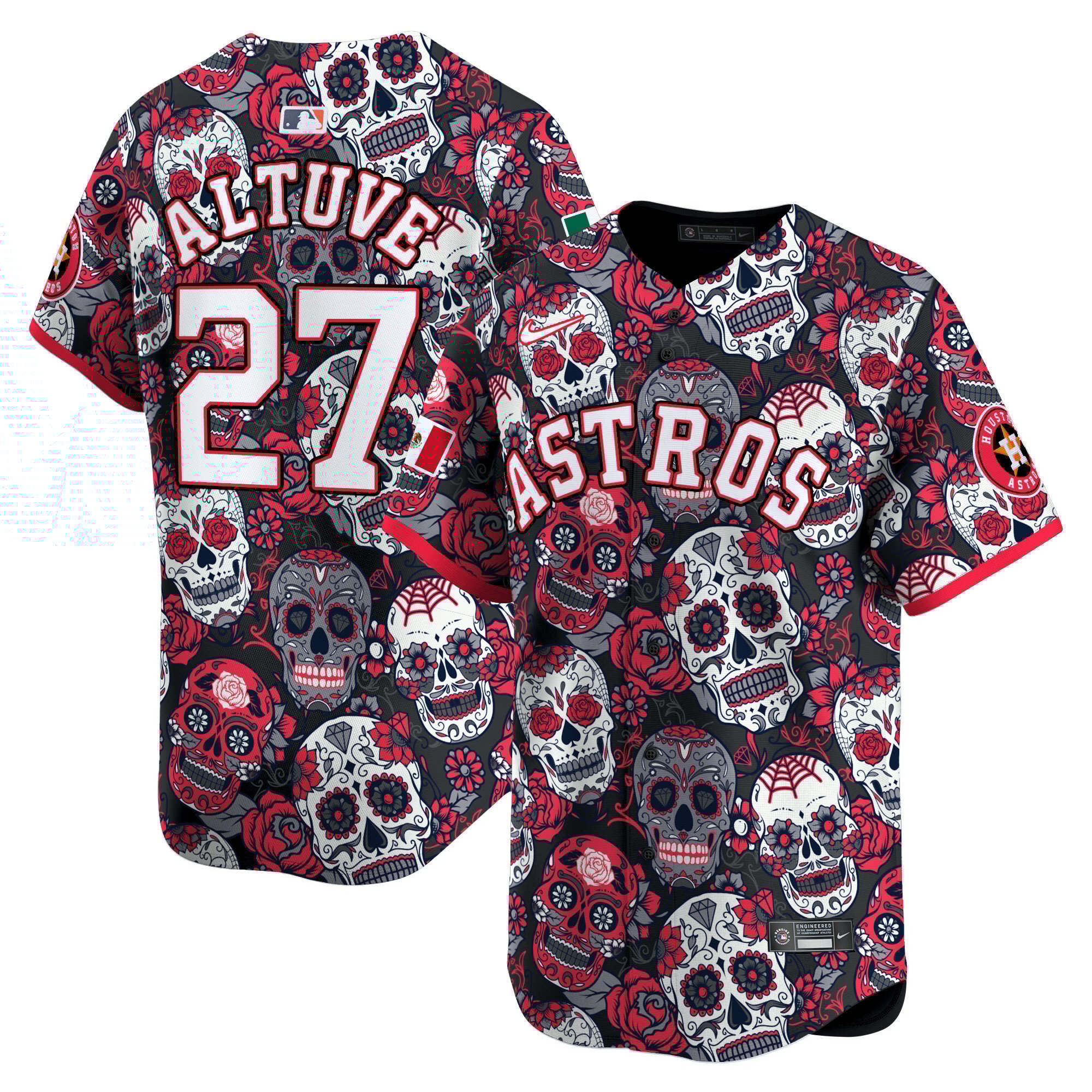 Men's JosÃˆ Altuve Houston Astros Sugar Skull Mexico Vapor Premier Limited Red Jersey - Printed