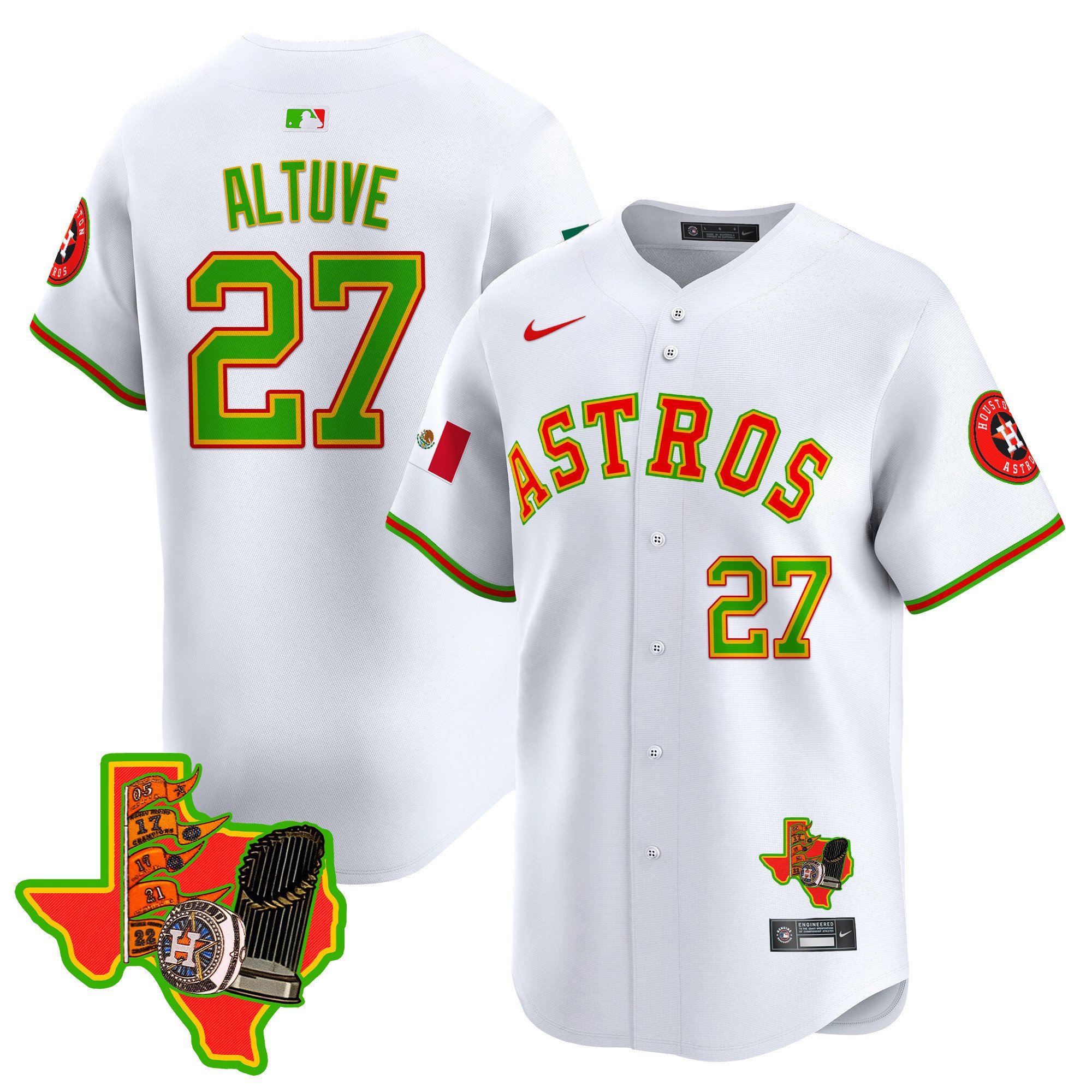 Men's JosÃˆ Altuve Houston Astros The Loteria Vapor Premier Limited White Jersey - All Stitched