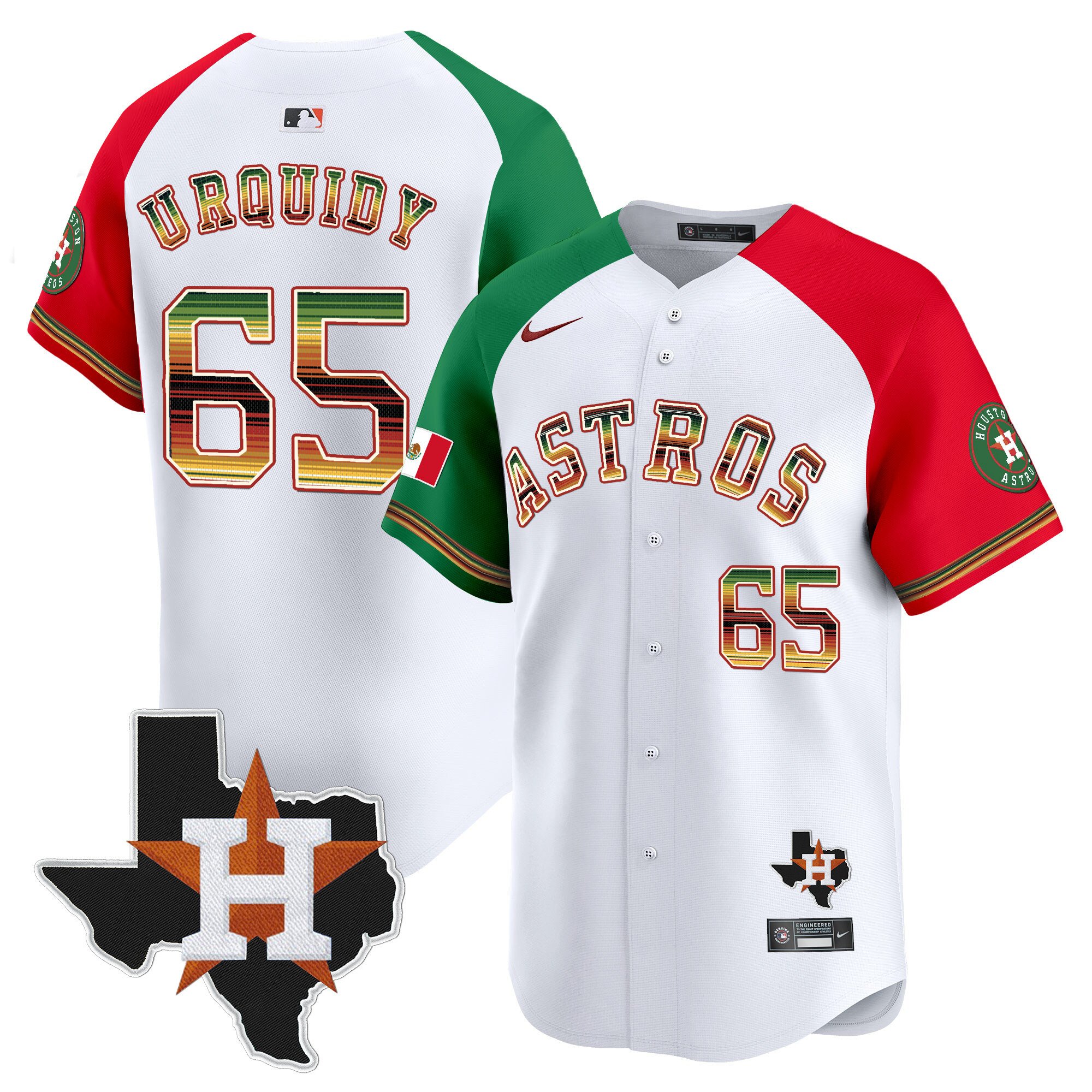Men's Jose Urquidy Houston Astros Mexico Traditional Style Vapor Premier Limited Alternate Jersey - All Stitched
