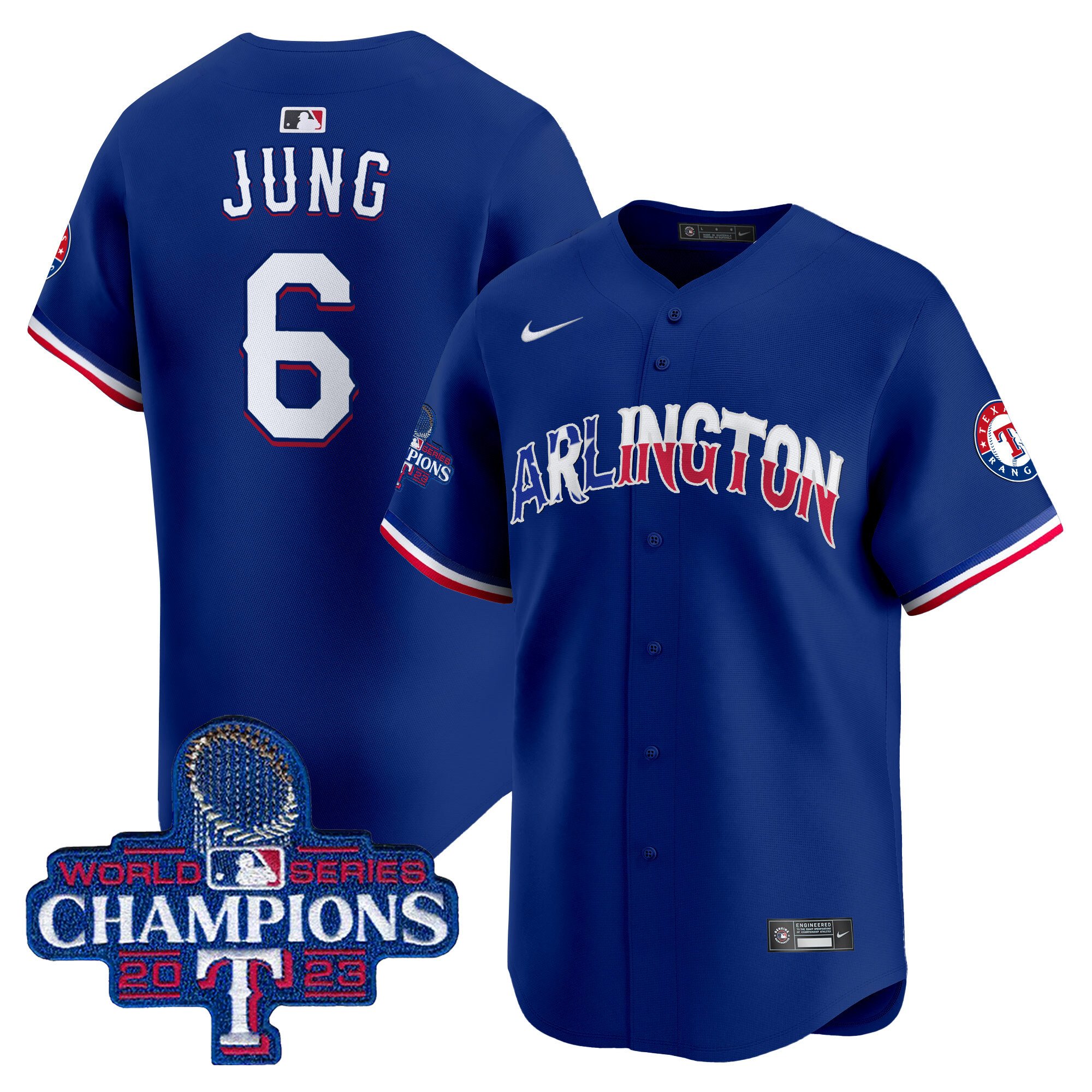 Men's Josh Jung Texas Rangers Arlington Champions Vapor Premier Limited Royal Jersey - All Stitched