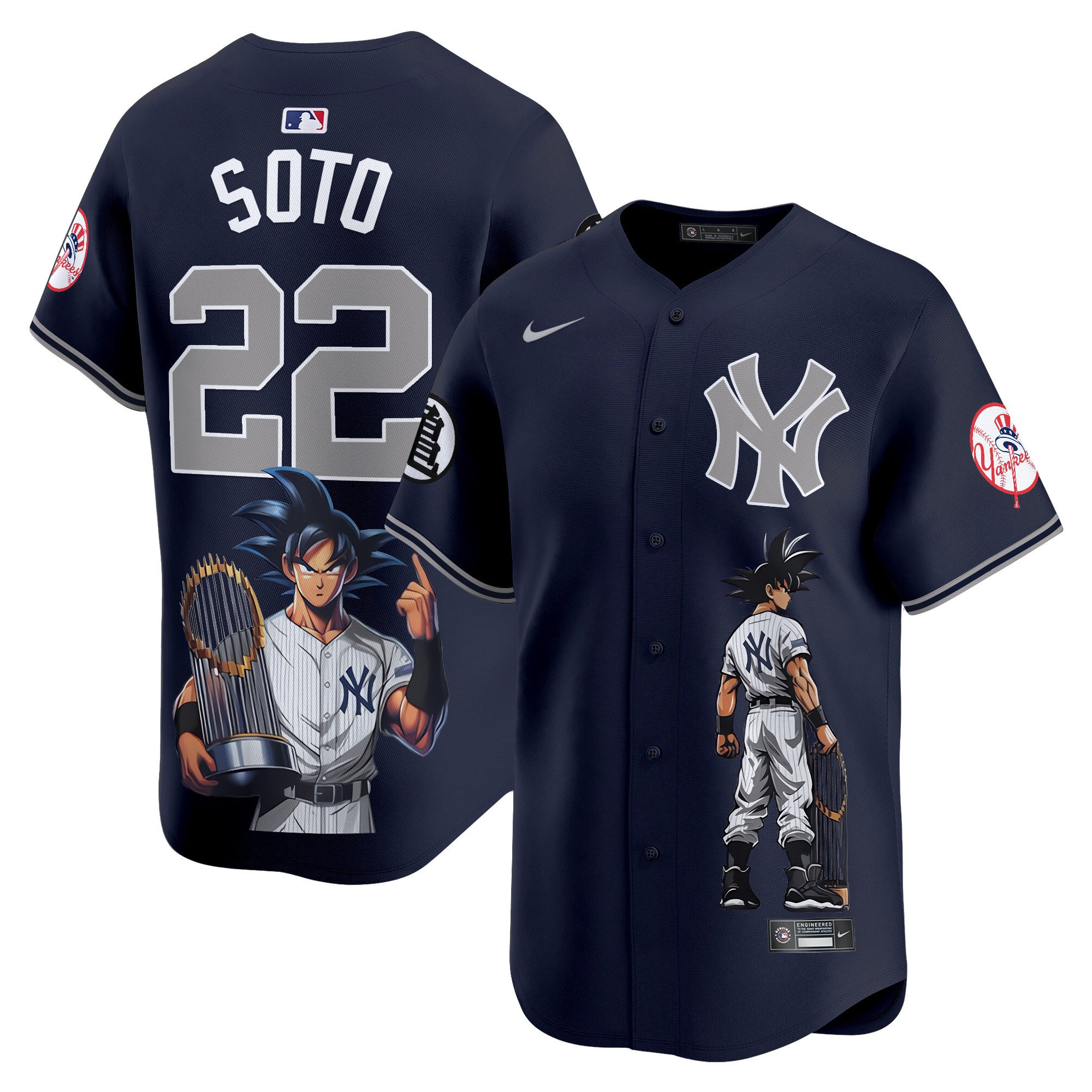 Men's Juan Soto New York Yankees Dragon Ball Son Goku Vapor Premier Limited Alternate Jersey - Printed