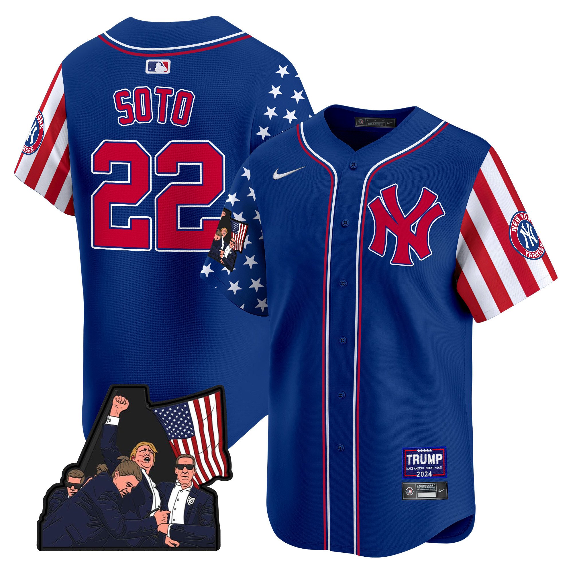 Men's Juan Soto New York Yankees Make American Great Again Vapor Premier Limited Royal Jersey - All Stitched