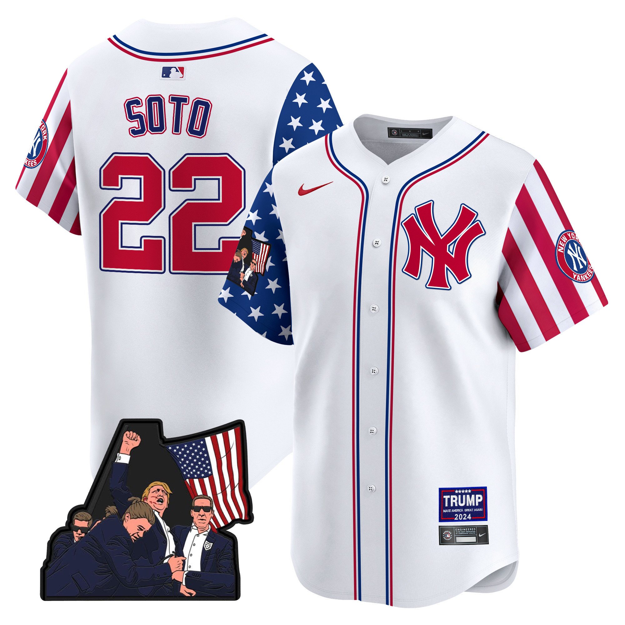 Men's Juan Soto New York Yankees Make American Great Again Vapor Premier Limited White Jersey - All Stitched