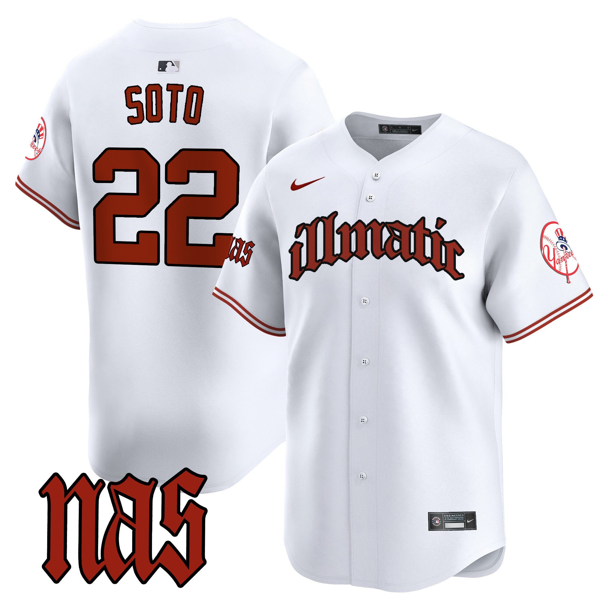 Men's Juan Soto New York Yankees Nas Illmatic Vapor Premier Limited White Jersey - All Stitched