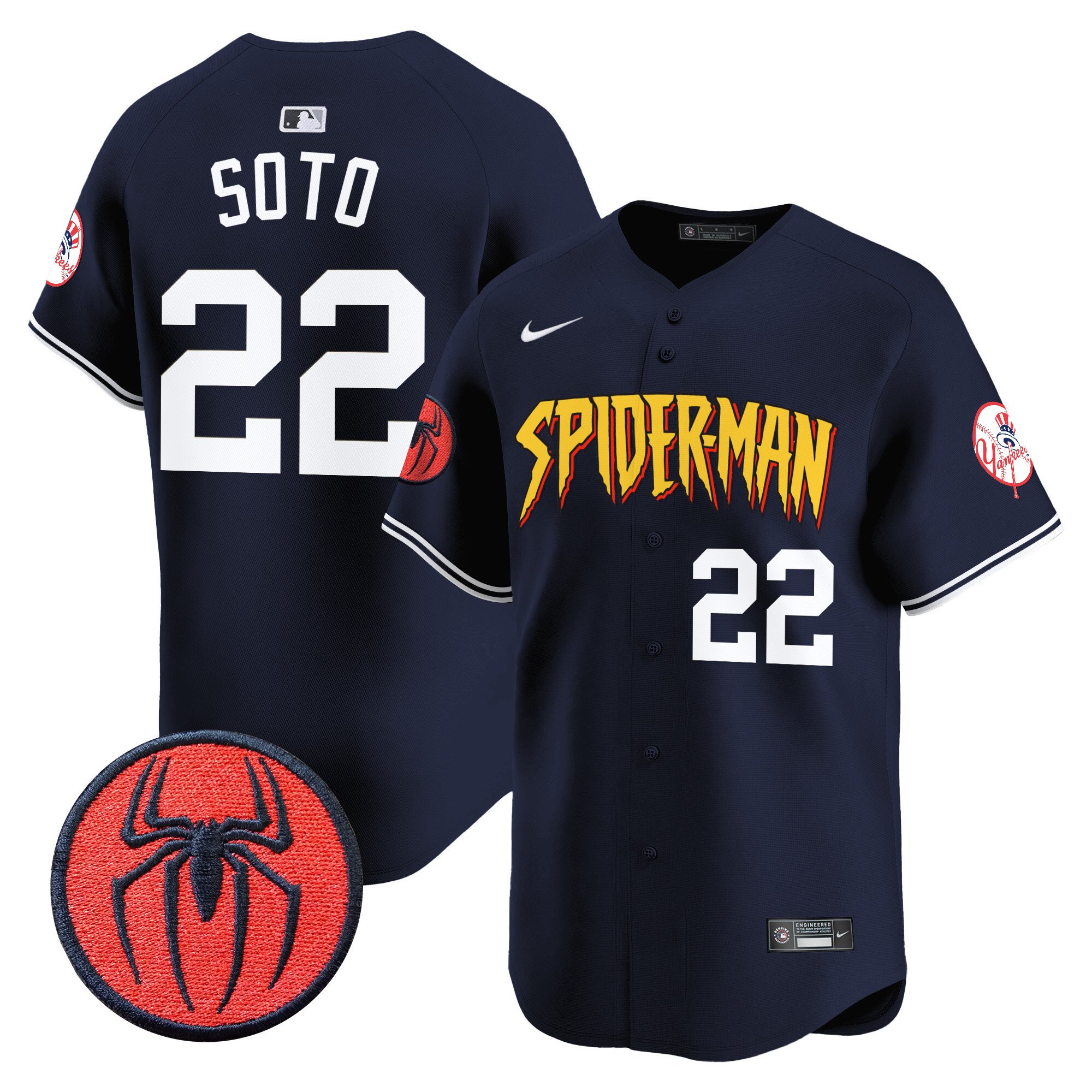 Men's Juan Soto New York Yankees Spider-Man Vapor Premier Limited Alternate Jersey - All Stitched