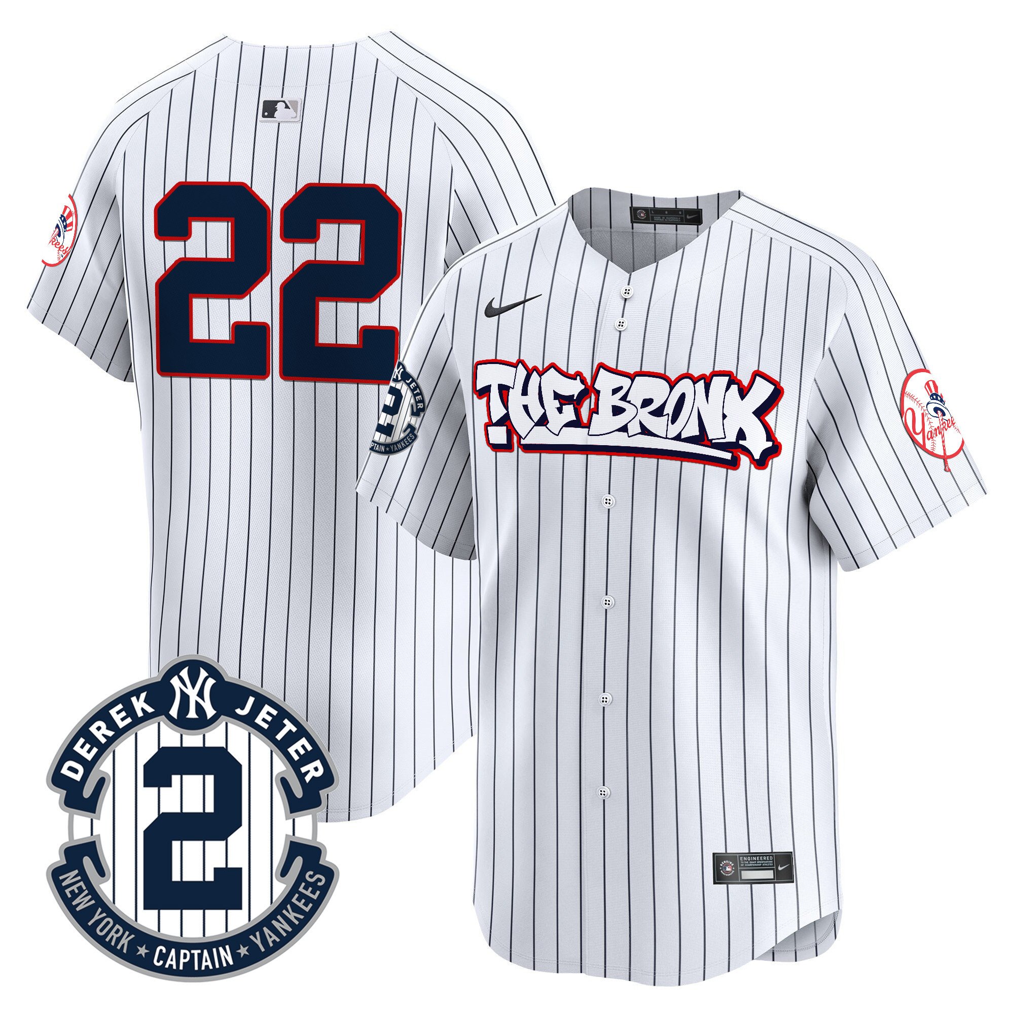Men's Juan Soto New York Yankees The Bronx Graffiti Vapor Premier Limited Pinstripe Jersey V8 - All Stitched