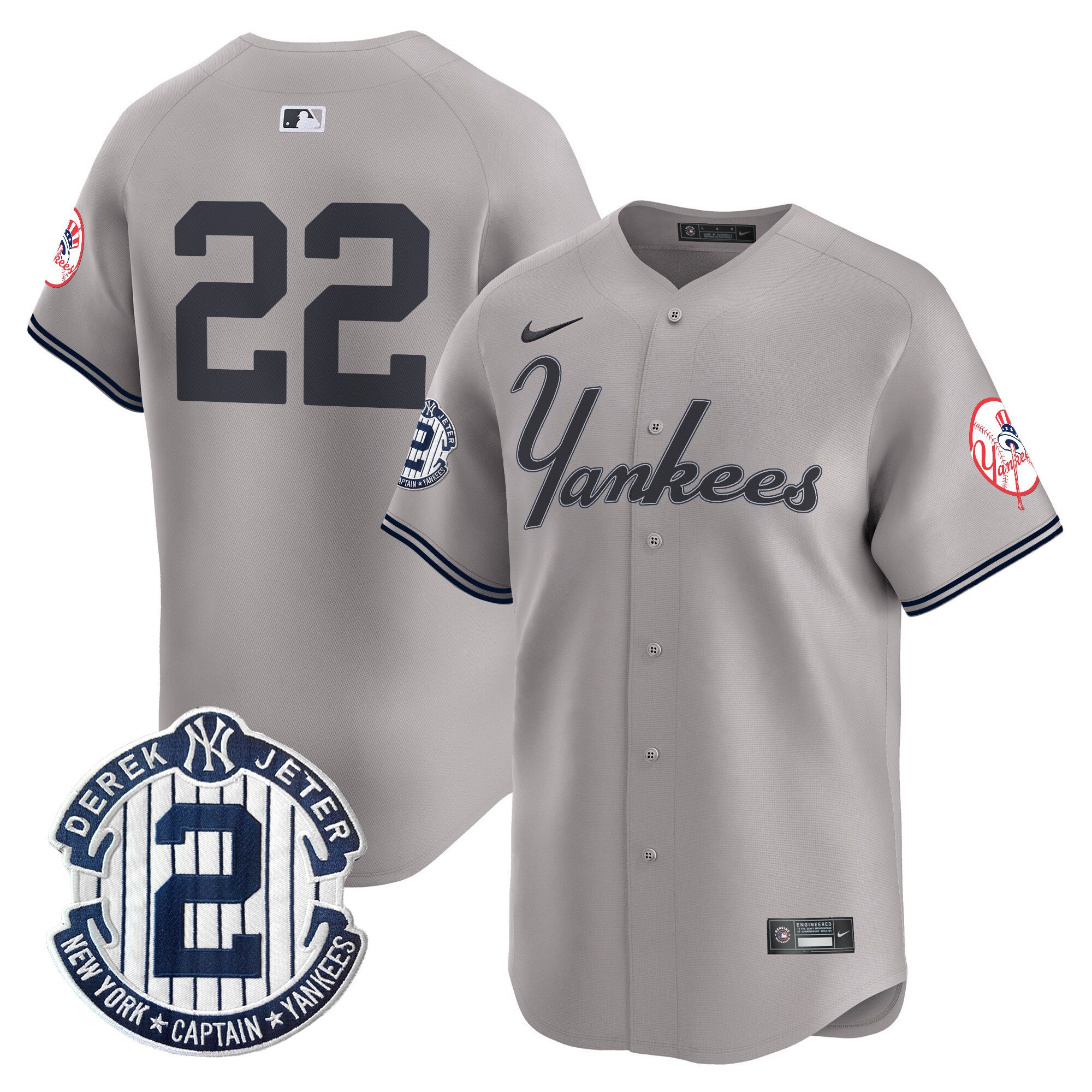 Men's Juan Soto New York Yankees Throwback Vapor Premier Limited Gray Jersey V2 - All Stitched