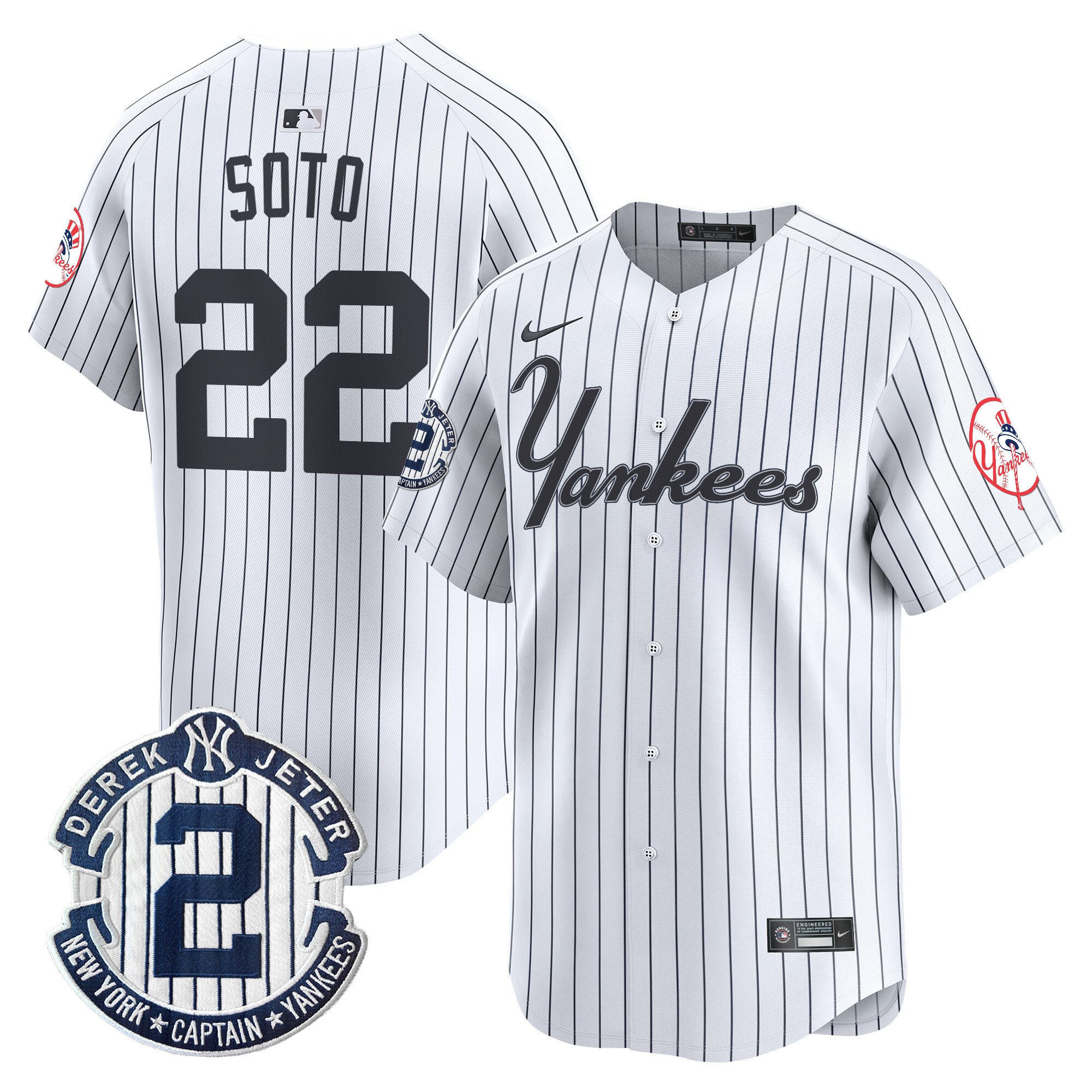 Men's Juan Soto New York Yankees Throwback Vapor Premier Limited Pinstripe Jersey - All Stitched