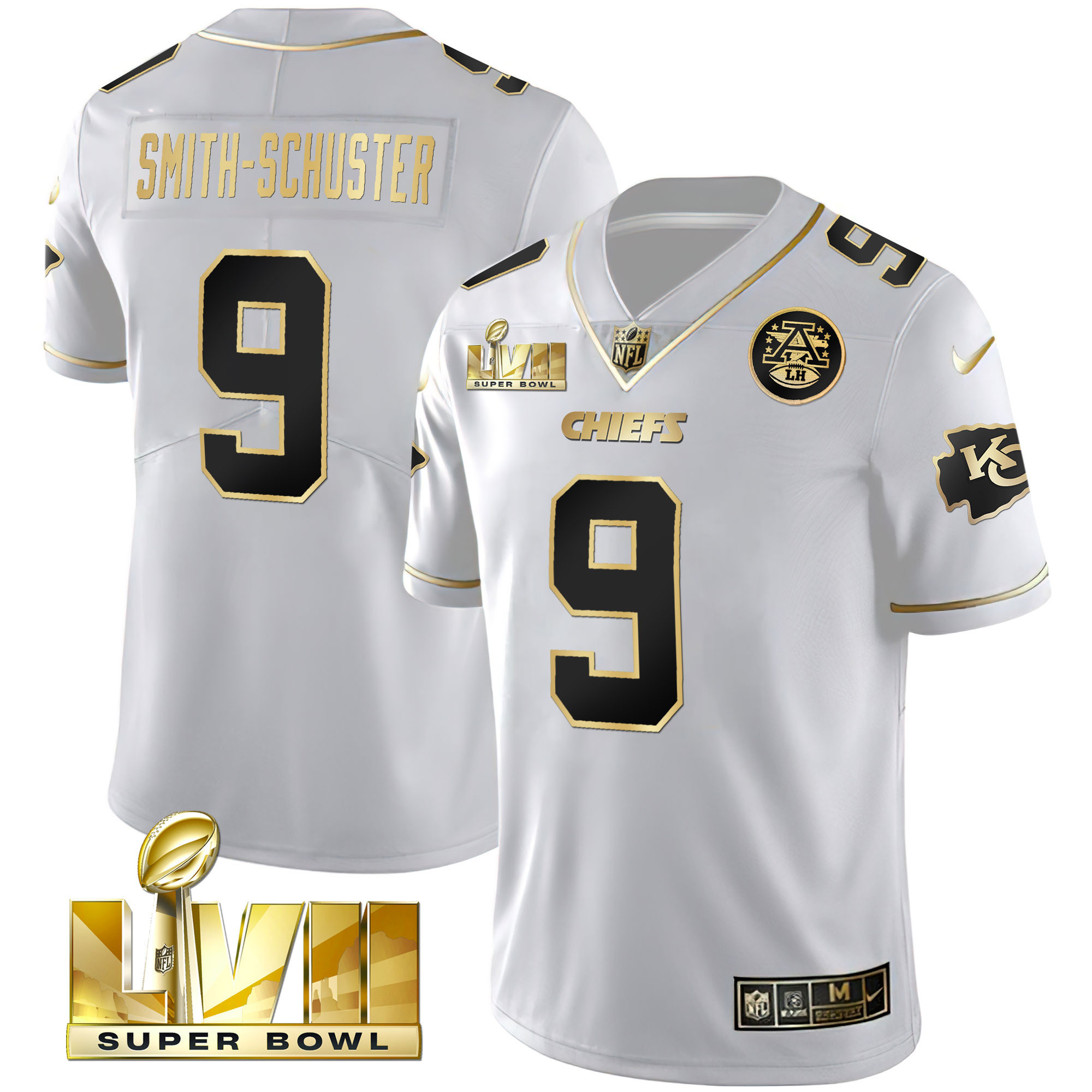 Men's JuJu Smith-Schuster JuJu Smith-Schuster Kansas City Chiefs White Gold & Black Gold White Gold Jersey - All Stitched