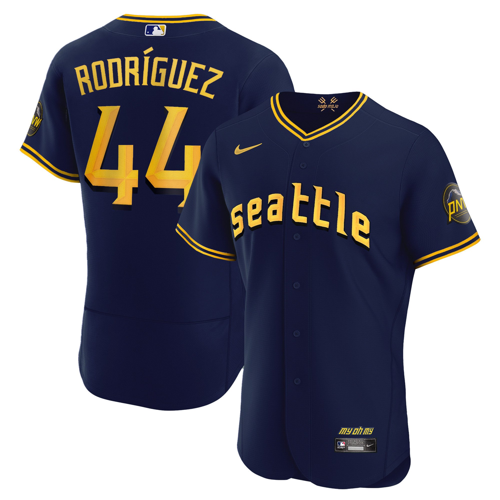 Men's Julio Rodriguez Seattle Mariners 2023 City Connect Collection Flex Navy Jersey - All Stitched