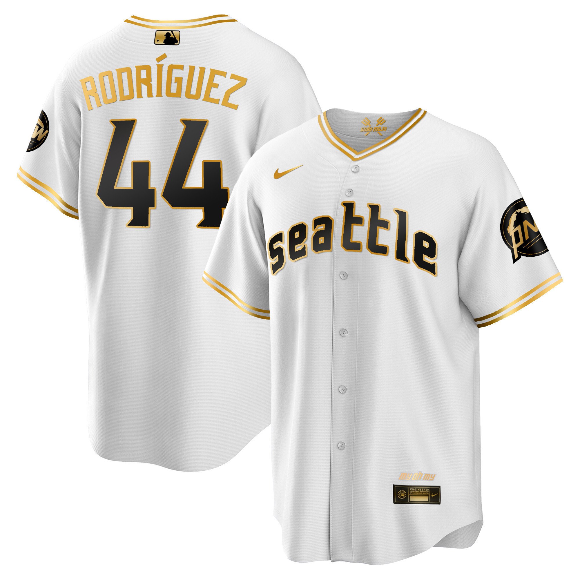 Men's Julio Rodriguez Seattle Mariners 2023 City Connect Gold Cool White Gold Jersey - All Stitched
