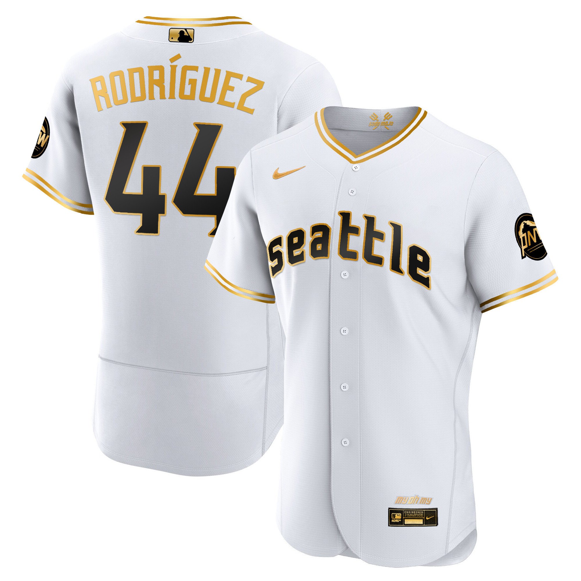 Men's Julio Rodriguez Seattle Mariners 2023 City Connect Gold Flex White Gold Jersey - All Stitched