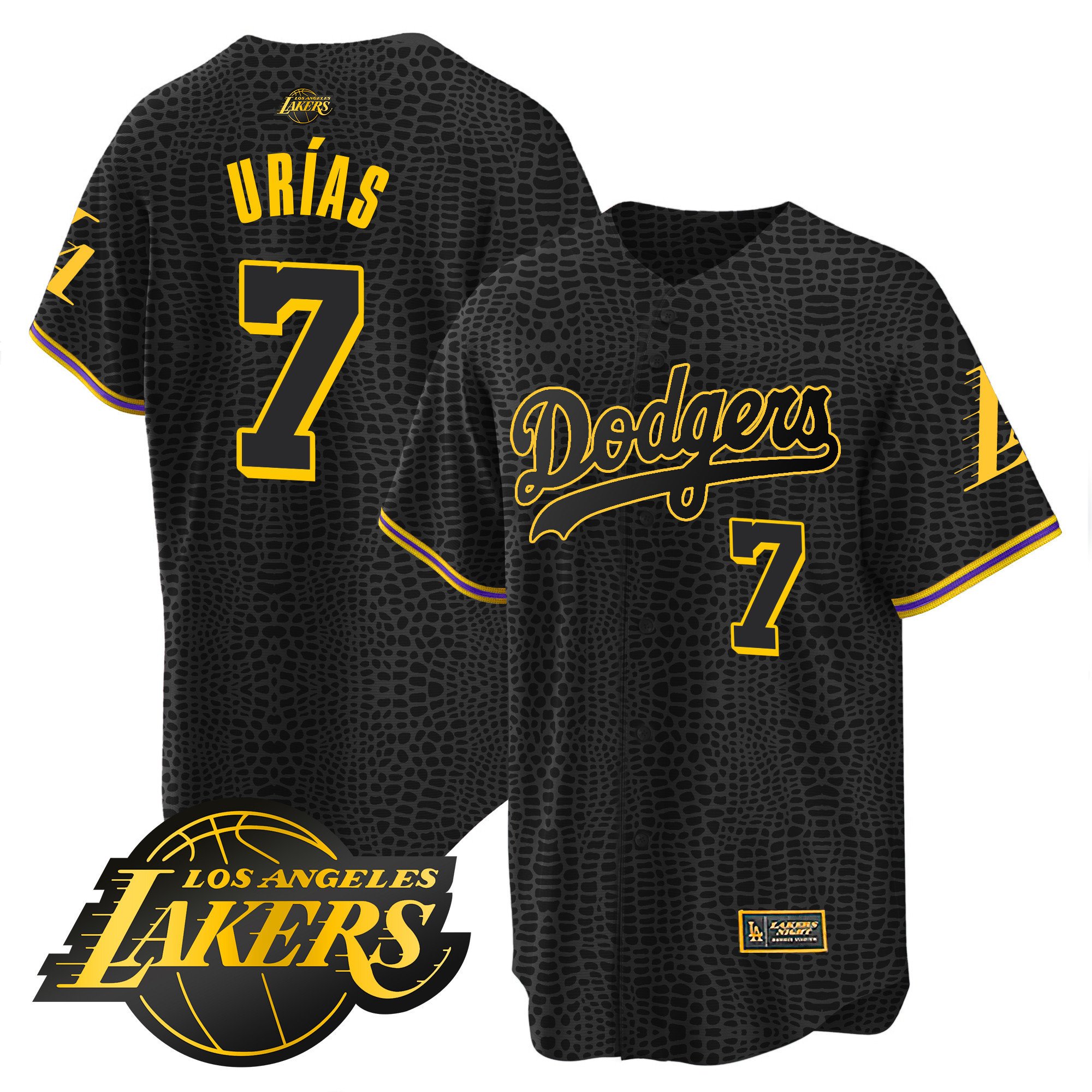 Men's Julio UrÃŒas Los Angeles Dodgers Cool Base Mamba Mamba Jersey V2 - All Stitched