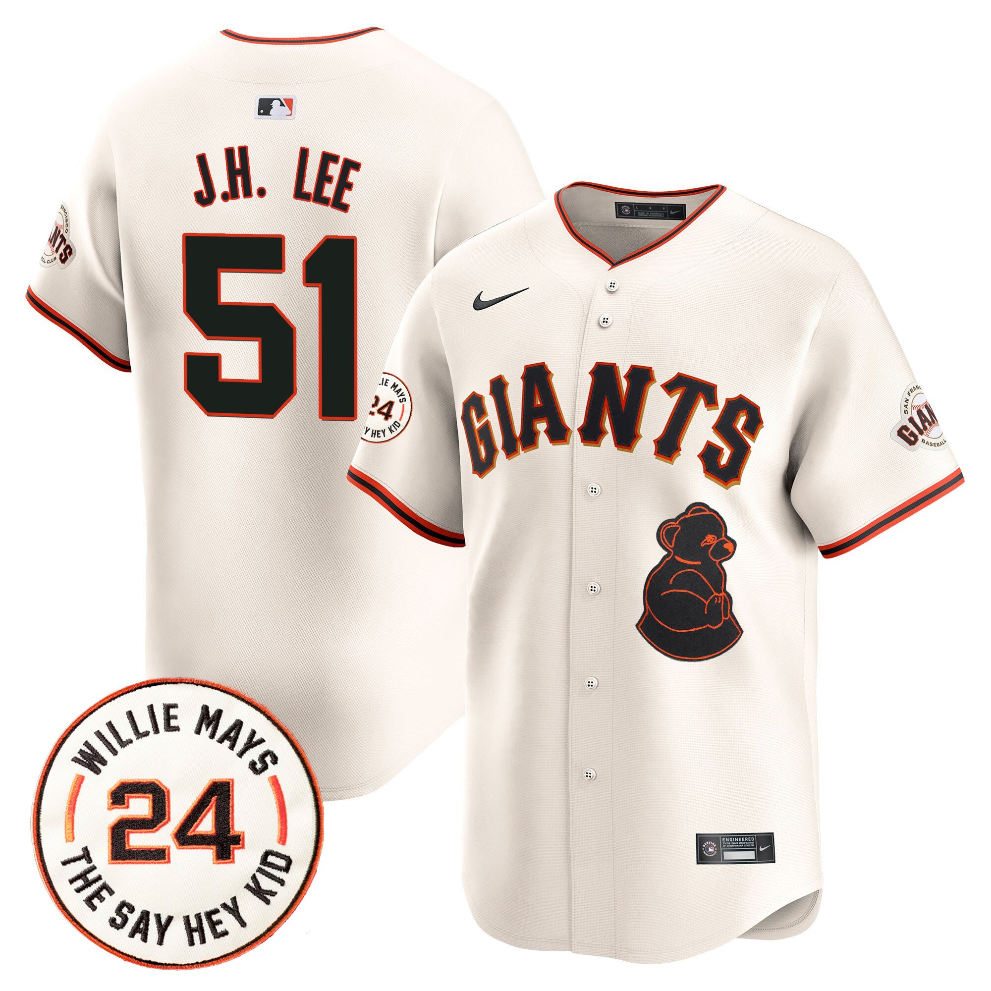Men's Jung Hoo Lee San Francisco Giants 2024 Willie Mays Patch Vapor Premier Limited Cream Jersey V4 - All Stitched
