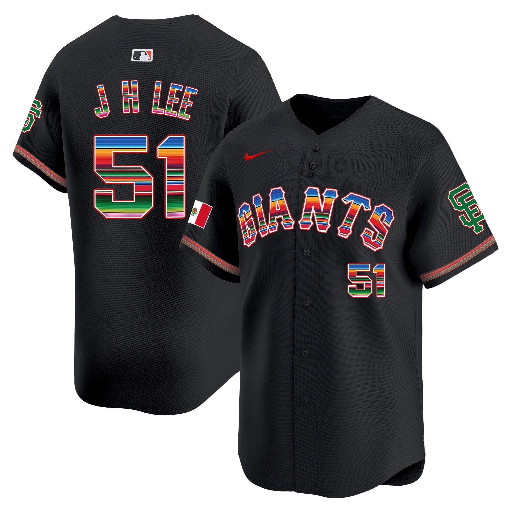 Men's Jung Hoo Lee San Francisco Giants Mexico Vapor Premier Limited Black Jersey - All Stitched