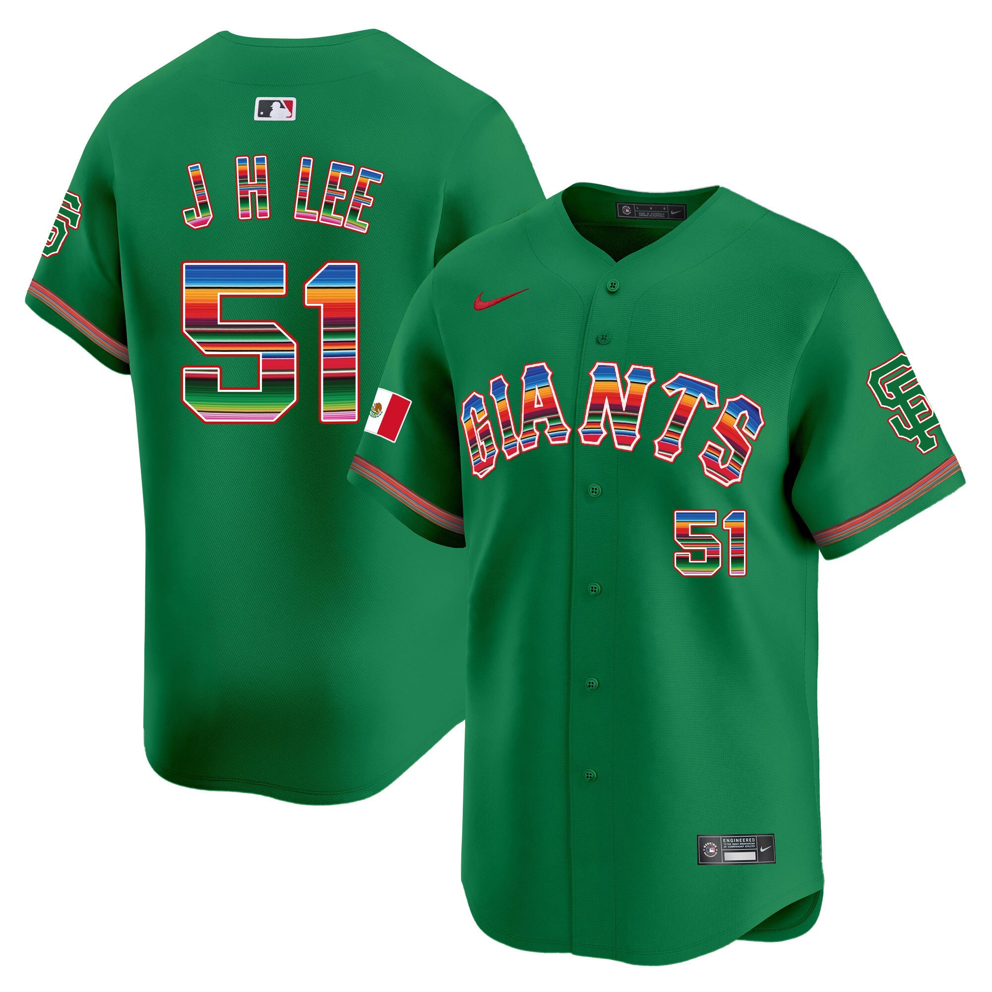Men's Jung Hoo Lee San Francisco Giants Mexico Vapor Premier Limited Green Jersey - All Stitched