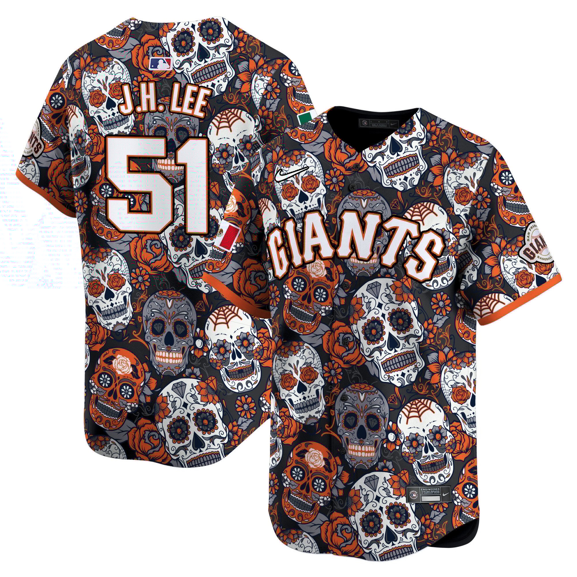 Men's Jung Hoo Lee San Francisco Giants Sugar Skull Mexico Vapor Premier Limited Orange Jersey - Printed