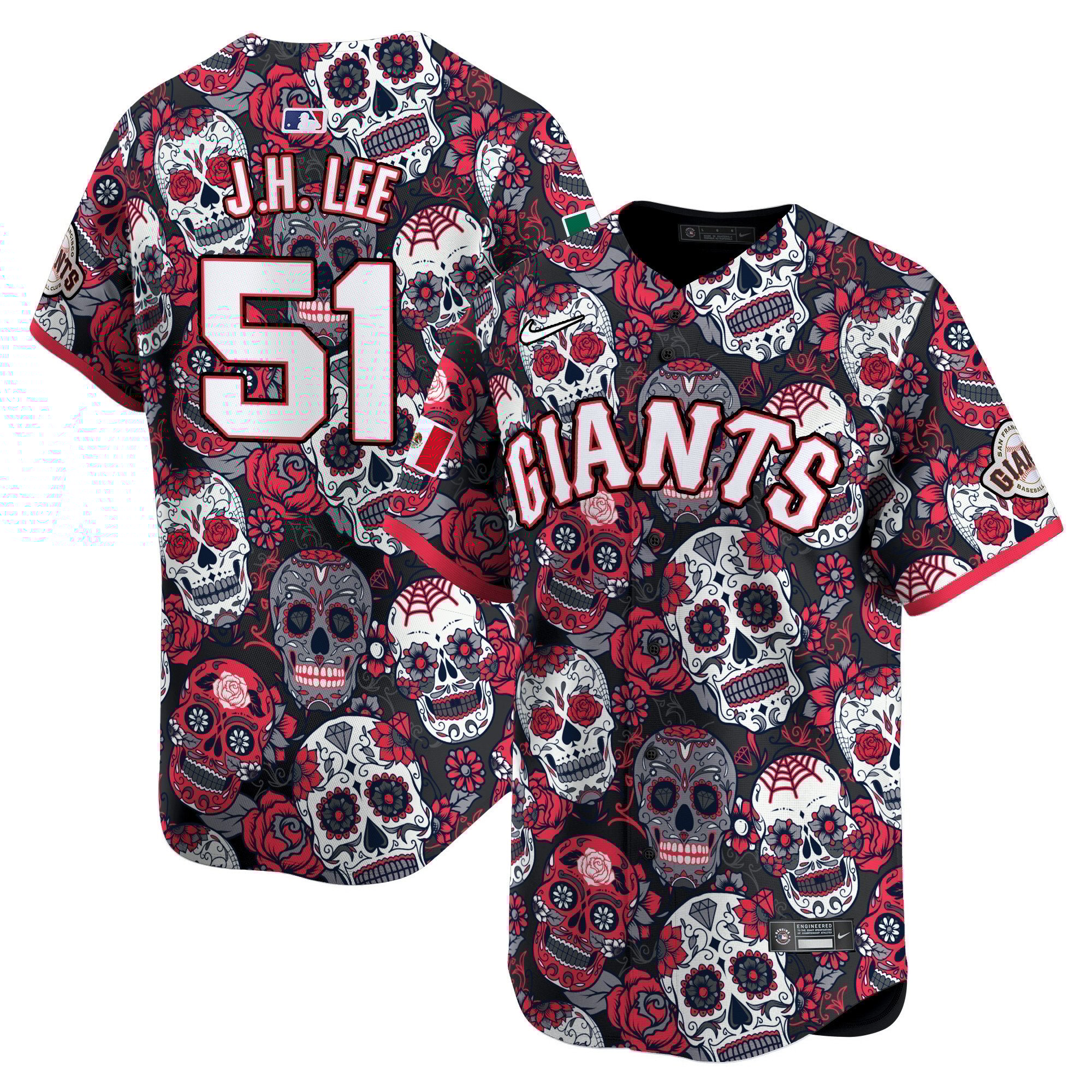 Men's Jung Hoo Lee San Francisco Giants Sugar Skull Mexico Vapor Premier Limited Red Jersey - Printed