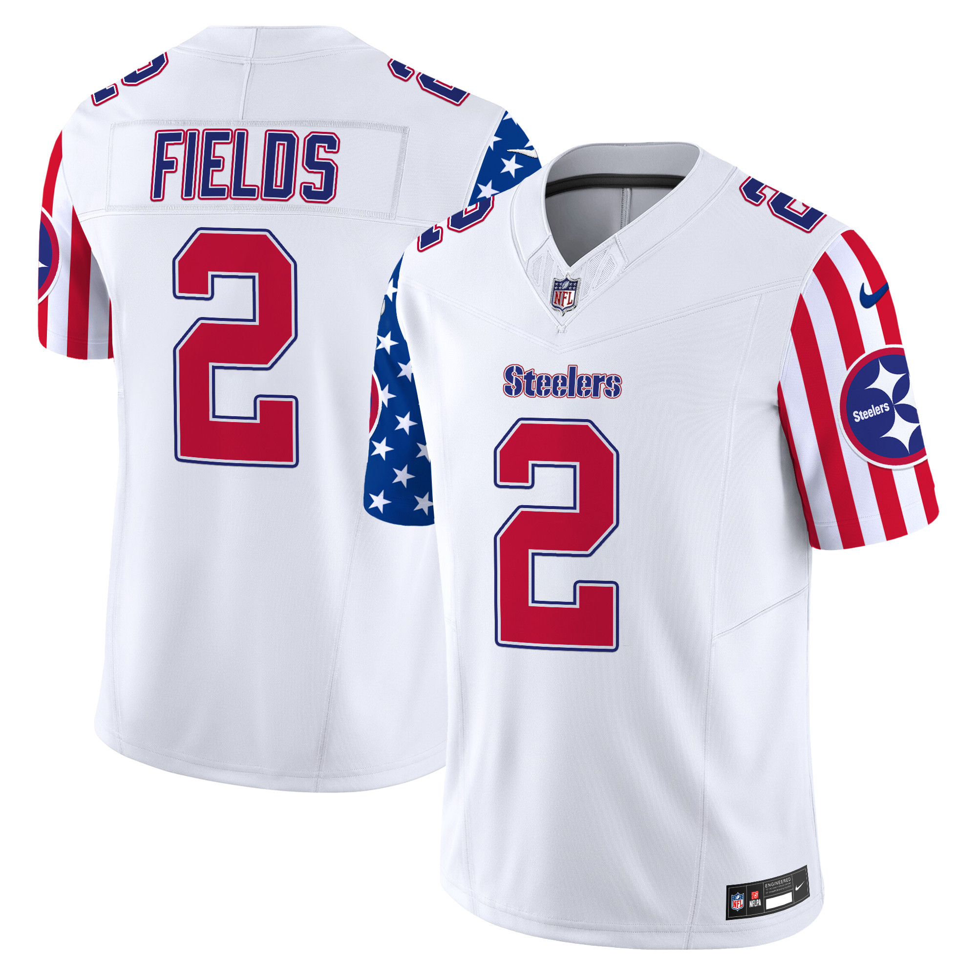 Men's Justin Fields Pittsburgh Steelers American Style Vapor Limited White Jersey - All Stitched