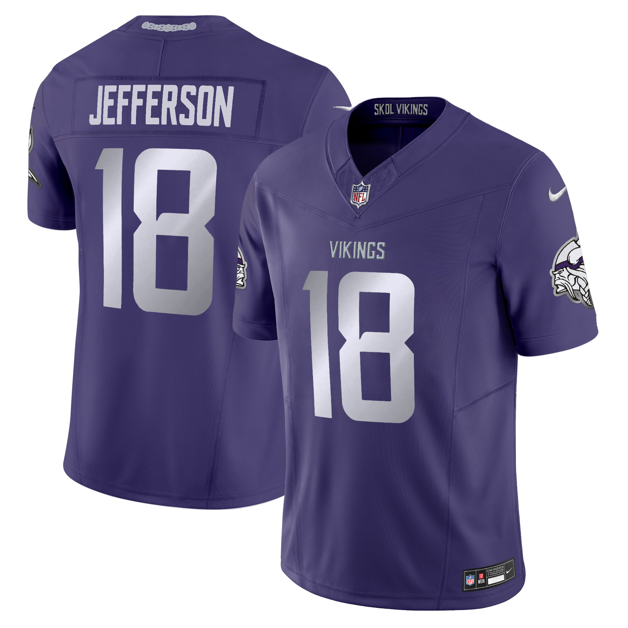 Men's Justin Jefferson 2024 Minnesota Vikings Winter Warrior Vapor Limited Purple Jersey - All Stitched