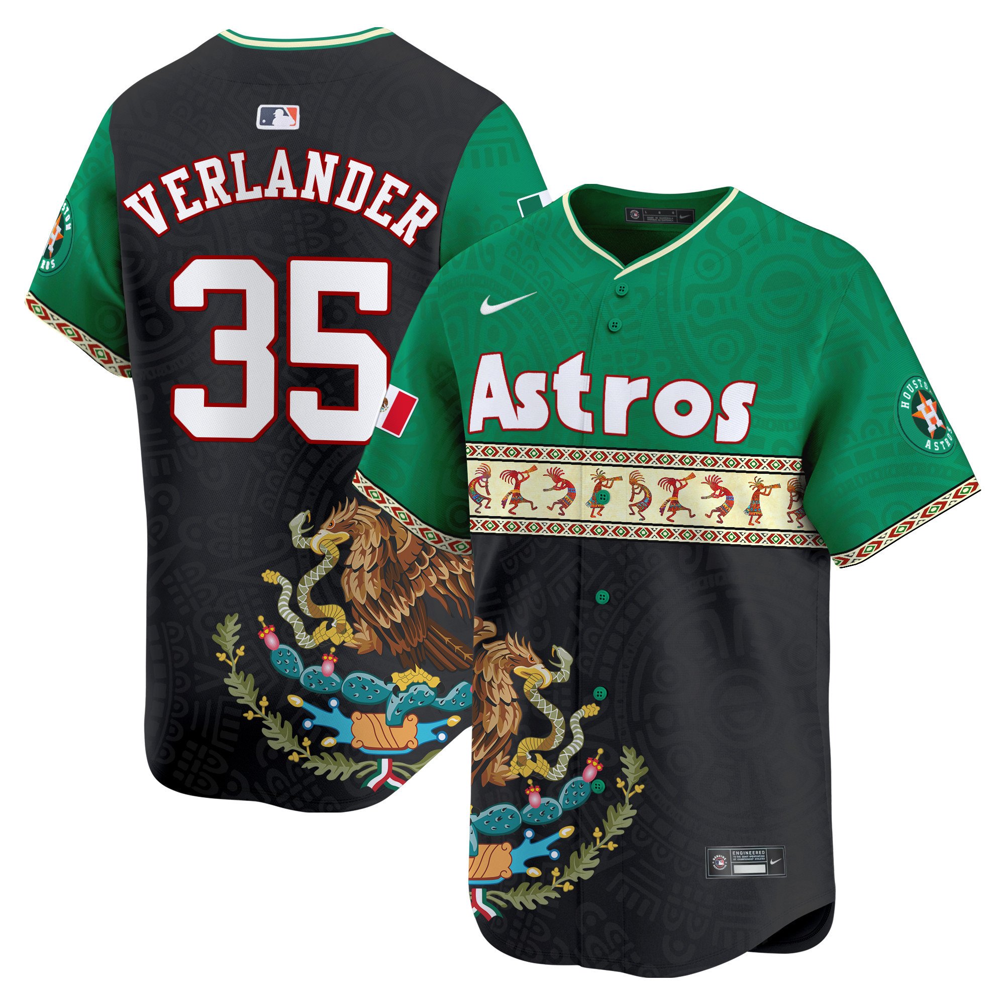 Men's Justin Verlander Houston Astros Mexico Aztec Vapor Premier Limited Green Jersey - Printed