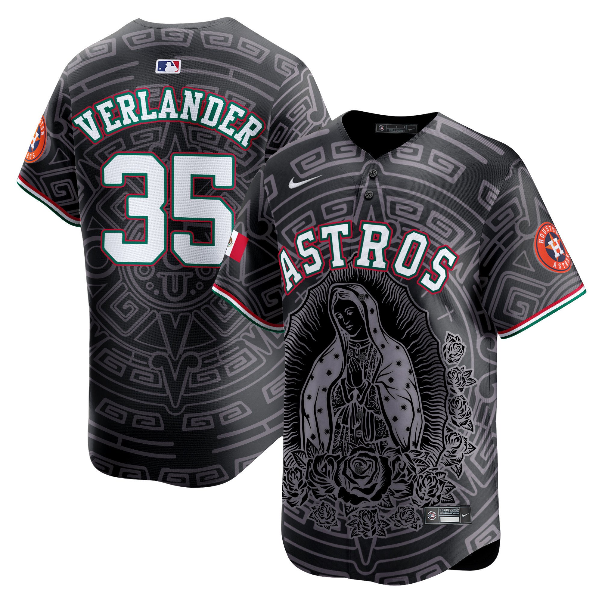 Men's Justin Verlander Houston Astros Mexico Guadalupe Vapor Premier Limited Black Jersey - Printed