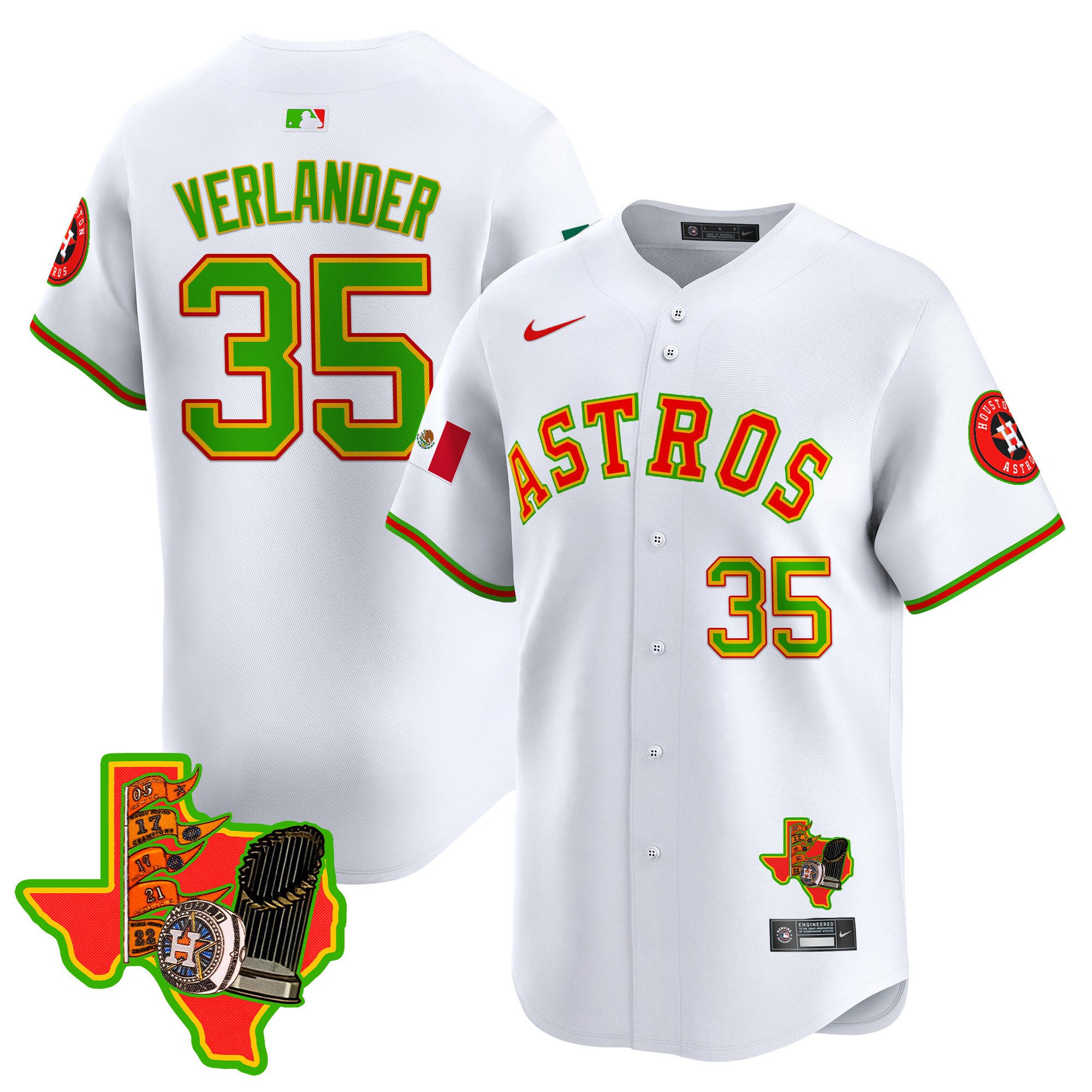 Men's Justin Verlander Houston Astros The Loteria Vapor Premier Limited White Jersey - All Stitched