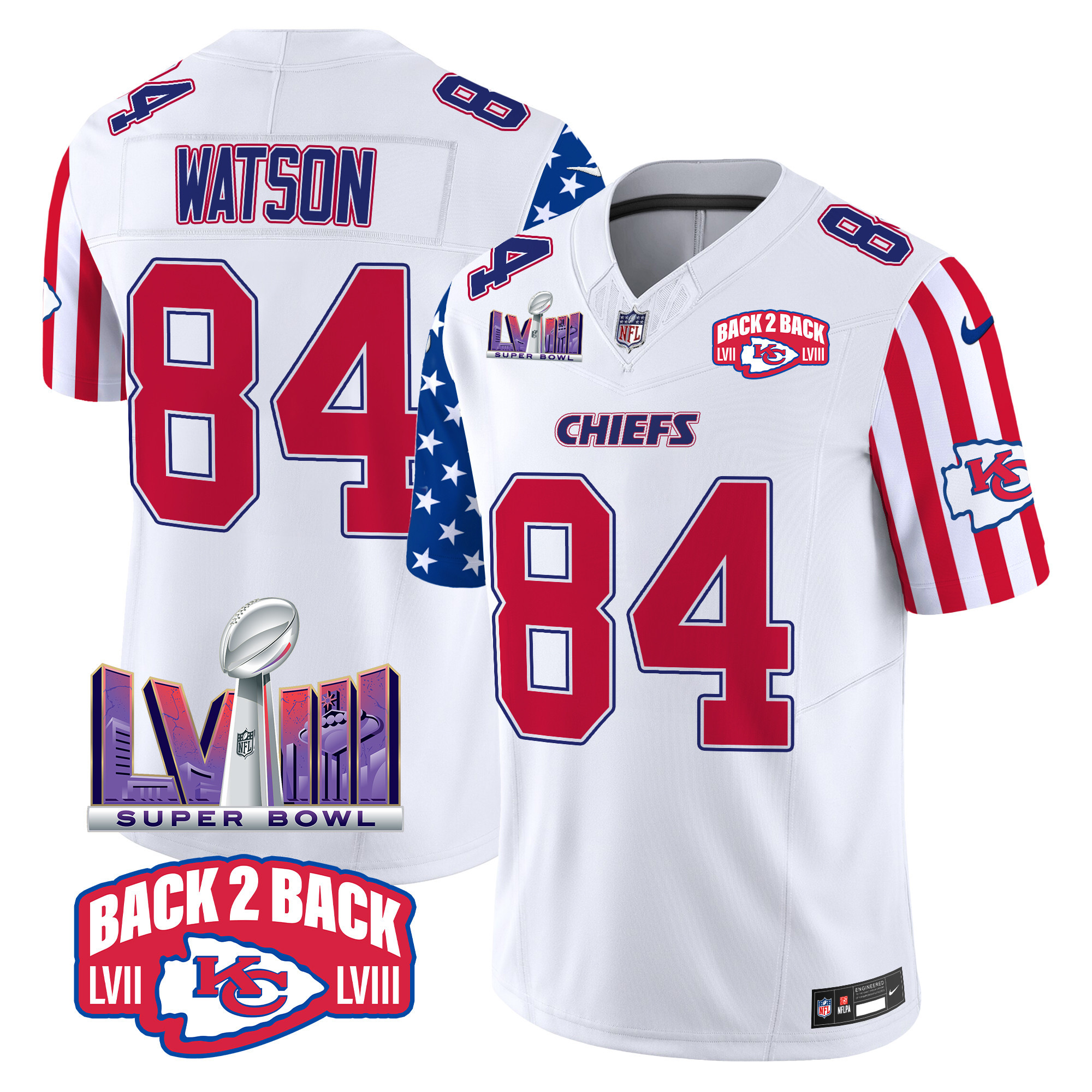 Men's Justin Watson Kansas City Chiefs American Style Vapor Limited White Jersey - All Stitched