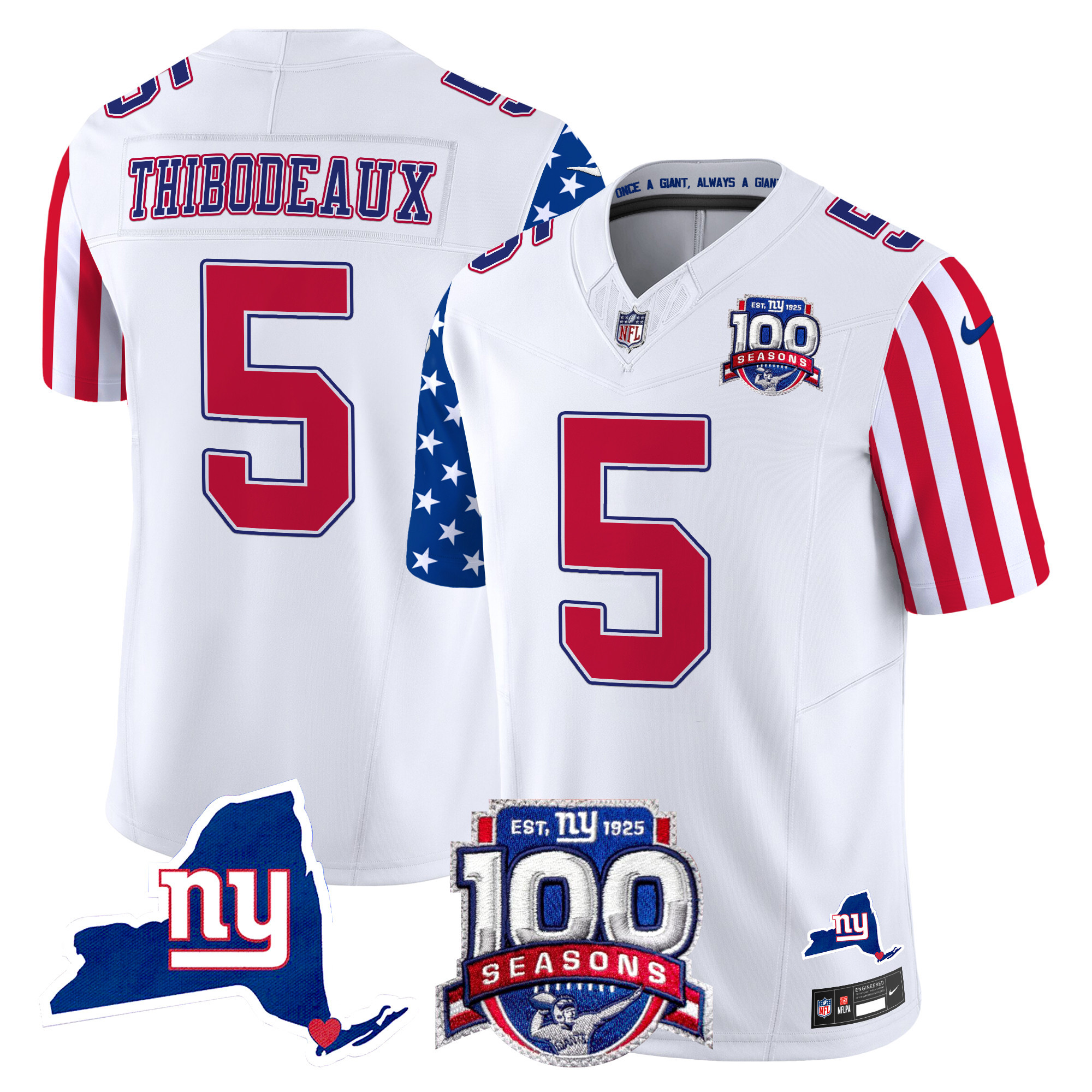 Men's Kayvon Thibodeaux New York Giants American Style Vapor Limited White Jersey - All Stitched