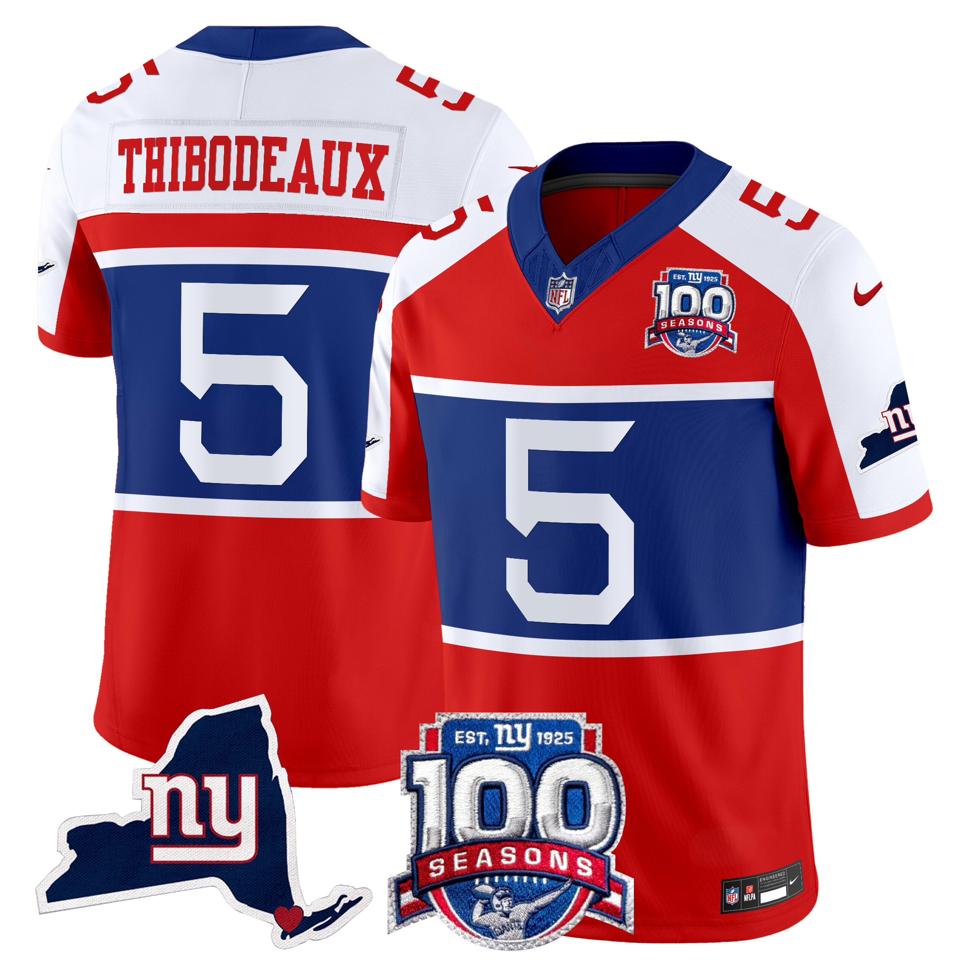 Men's Kayvon Thibodeaux New York Giants 'Century Red' 100th Commemorative Vapor Red Alternate Jersey V2 - All Stitched